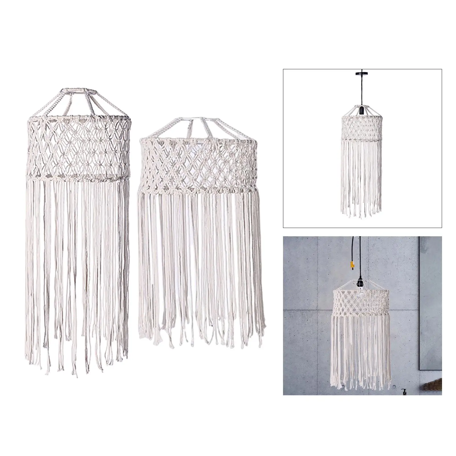 Macrame Lamp Shade Dorm Room Creative Woven Lampshade Chandelier Lamp Cover