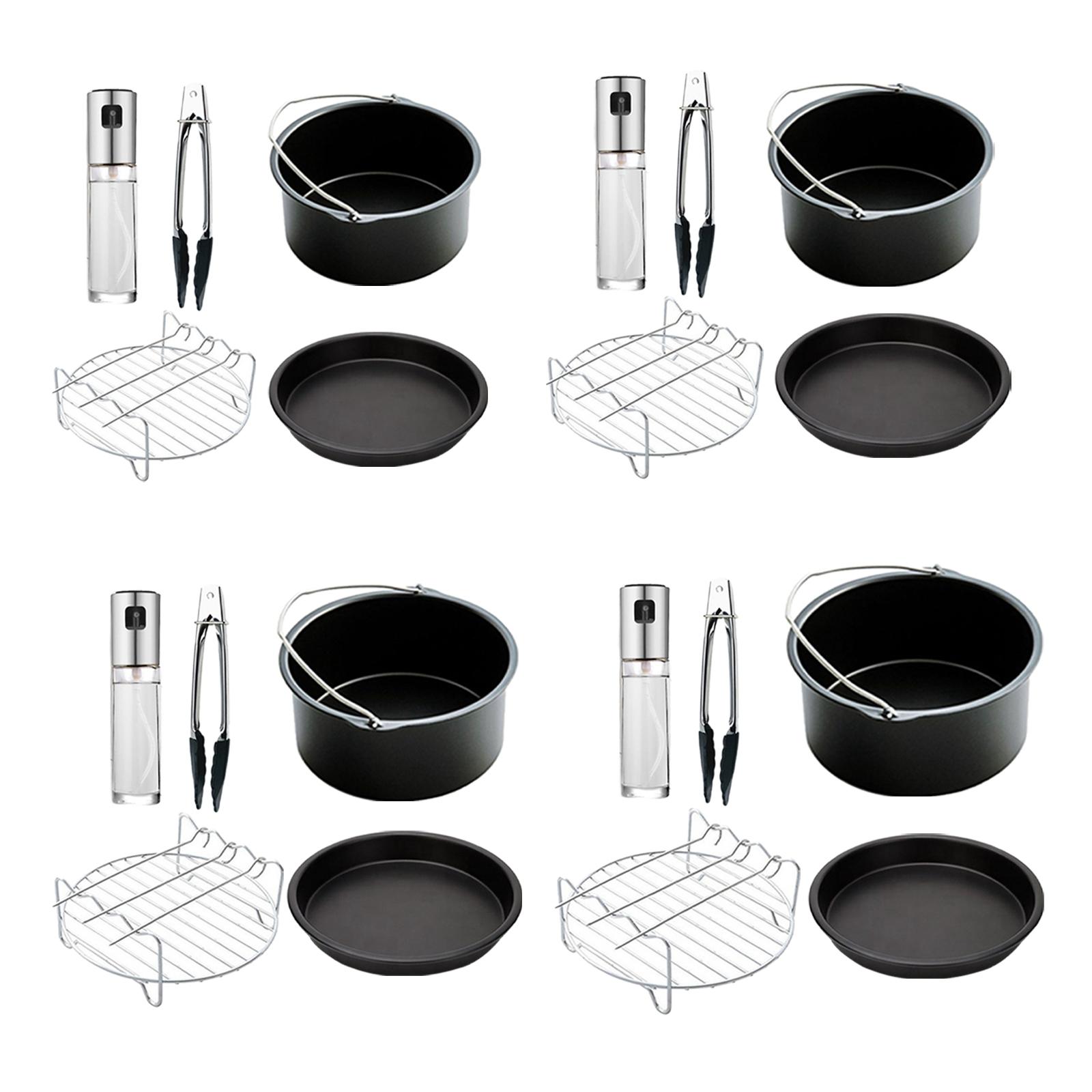 5x Air Fryer Accessories Set 6/7/8/9 Inches Heat Insulation Pad Air Fryer Accessory Kit Cake Basket for Household Cooking BBQ