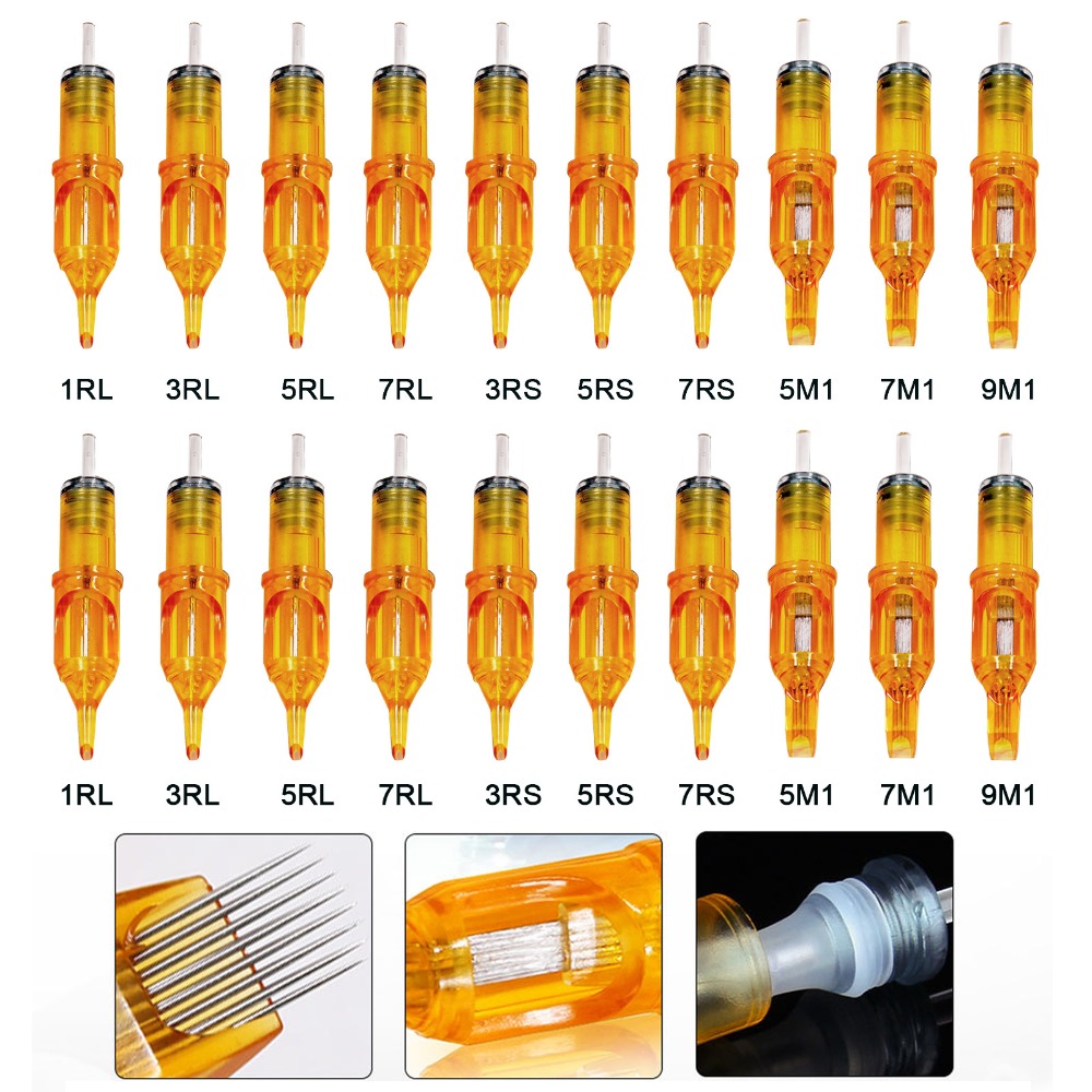 Картридж тату-иглы RL/RM/M1/RS для микроблейдинга, перманентного макияжа  бровей, век, губ, 10 шт