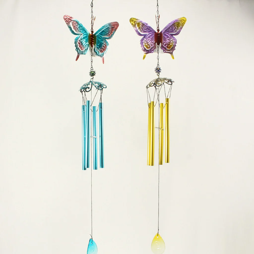 Butterfly Wind Chime Tube Ornament Yard Garden ing Decoration