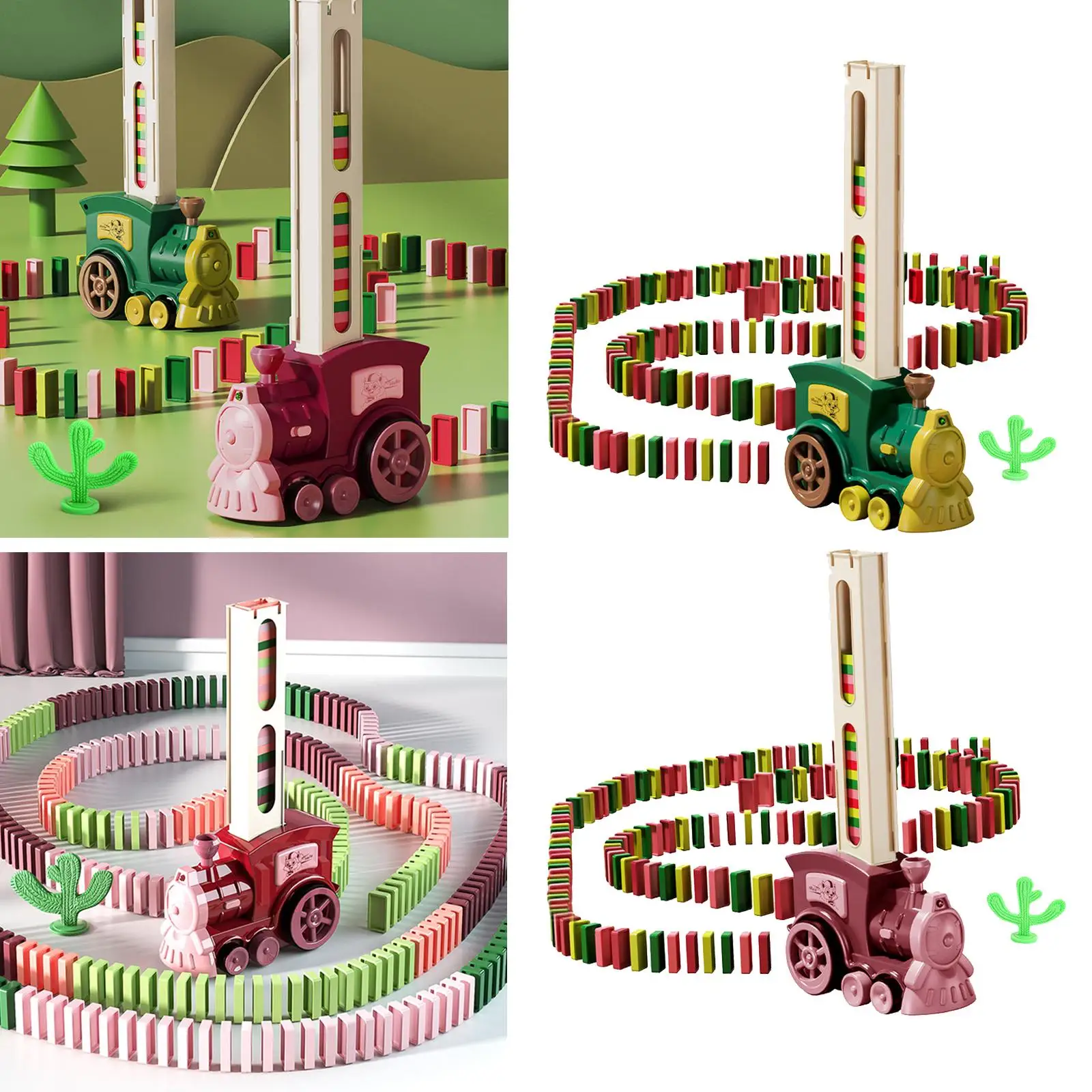 Funny Electric Train Blocks Toys Colorful Blocks with Sound for Toddler Gift