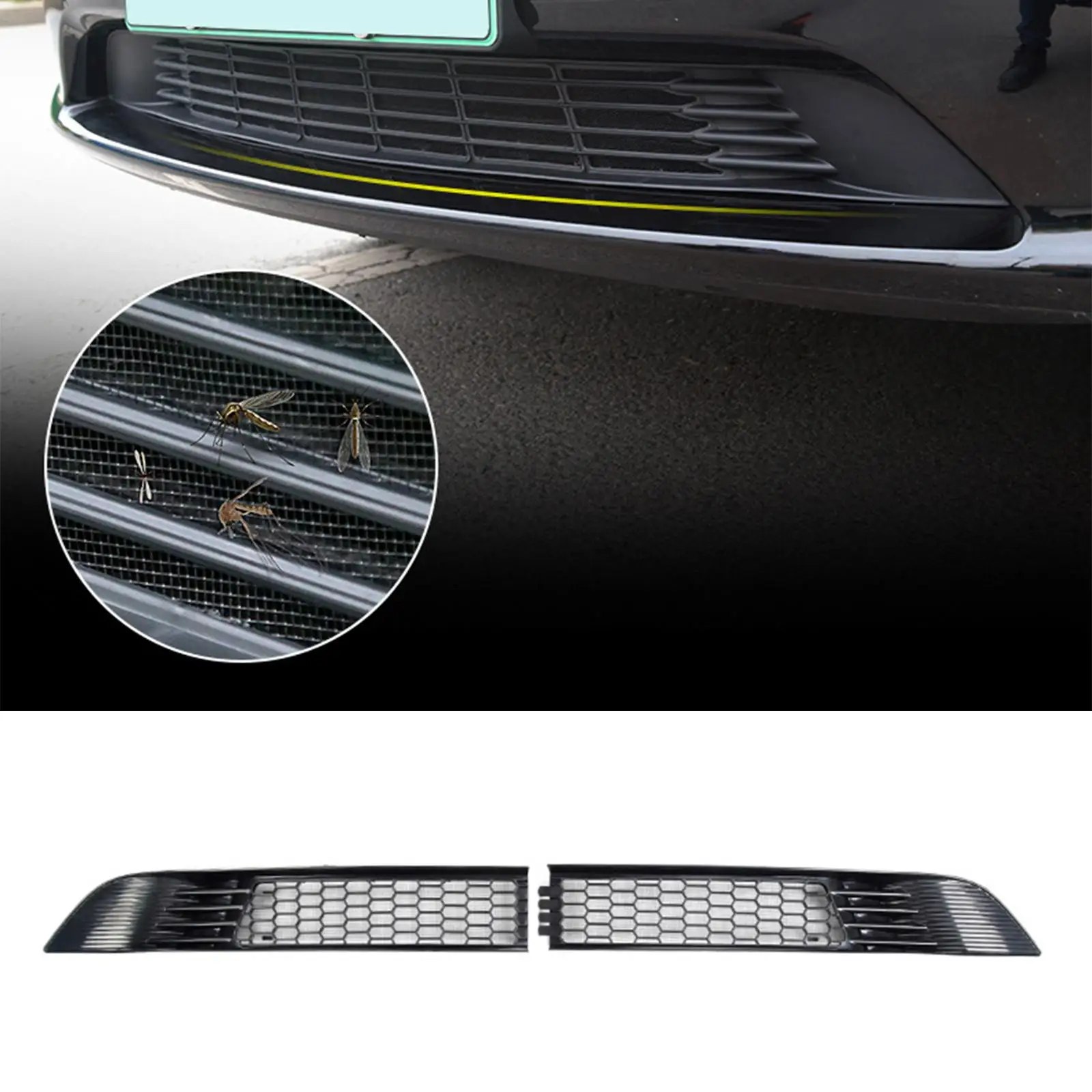 Front Grill Mesh Avoid Clogging Leaves Car Lower Bumper Net for