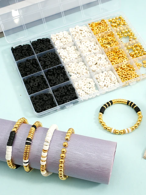 2 Boxes Golden Beads Set with Clay Beads Kit DIY Pearl Beads Acrylic  Alphabet CCB Beads For Girls Jewelry Making Supplies - AliExpress