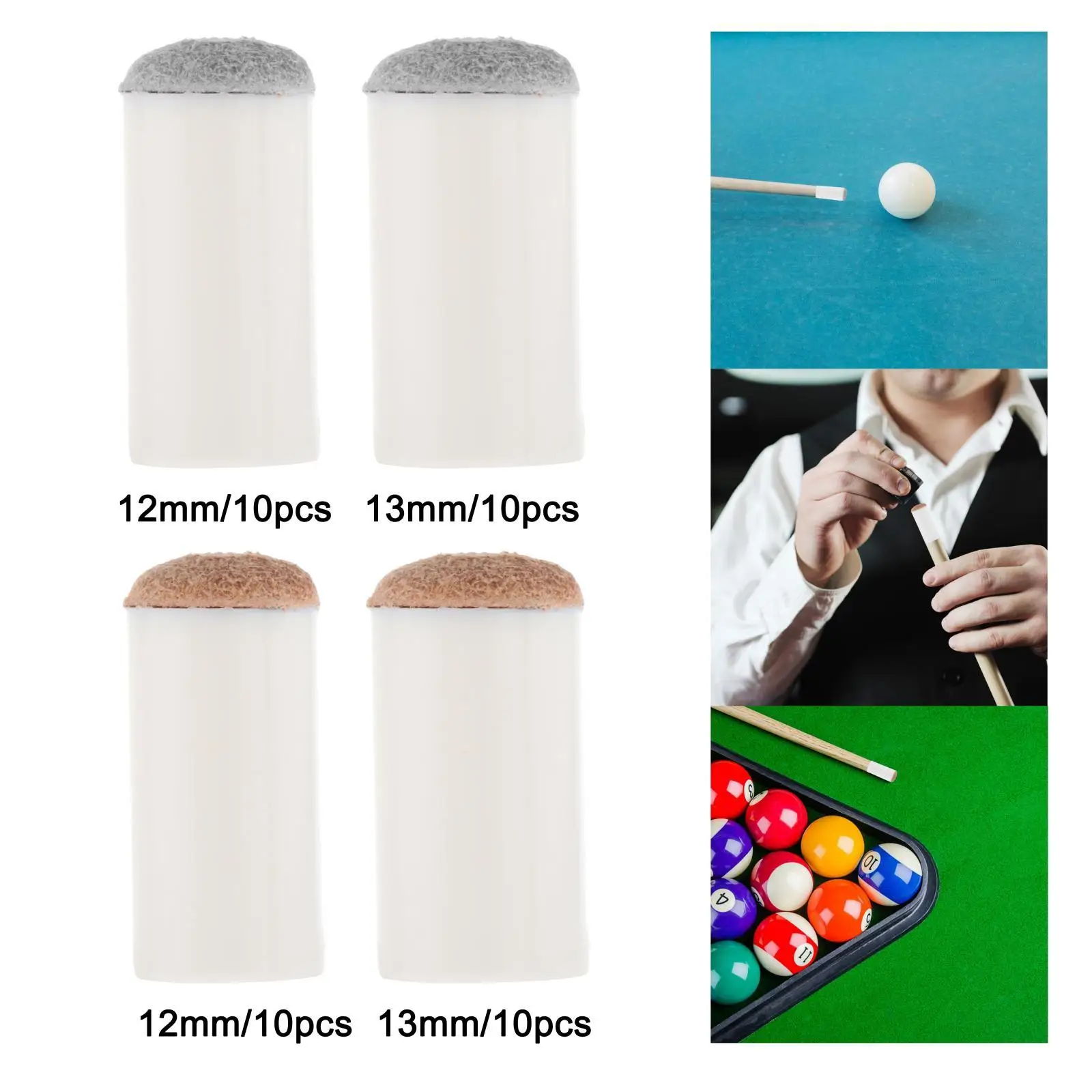 10x Billiard Pool Cue Tips Replacement Billiard Cue Head Snooker Cue Ferrule Pool Stick Tips Snooker Accessories