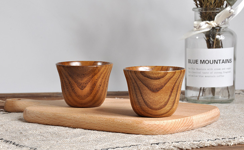Description Picture 6 of itemTea Coffee Wooden Cup Mug Log Milk Beer Color Handmade Natural Wood Juice Glass&Bottle