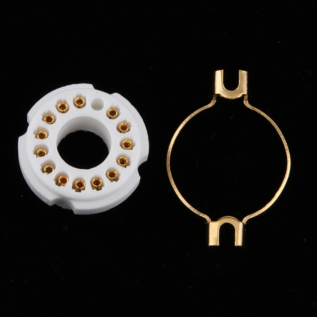 Ceramic Tube Socket Base 14 Pin Gold-plated for Circuit Board