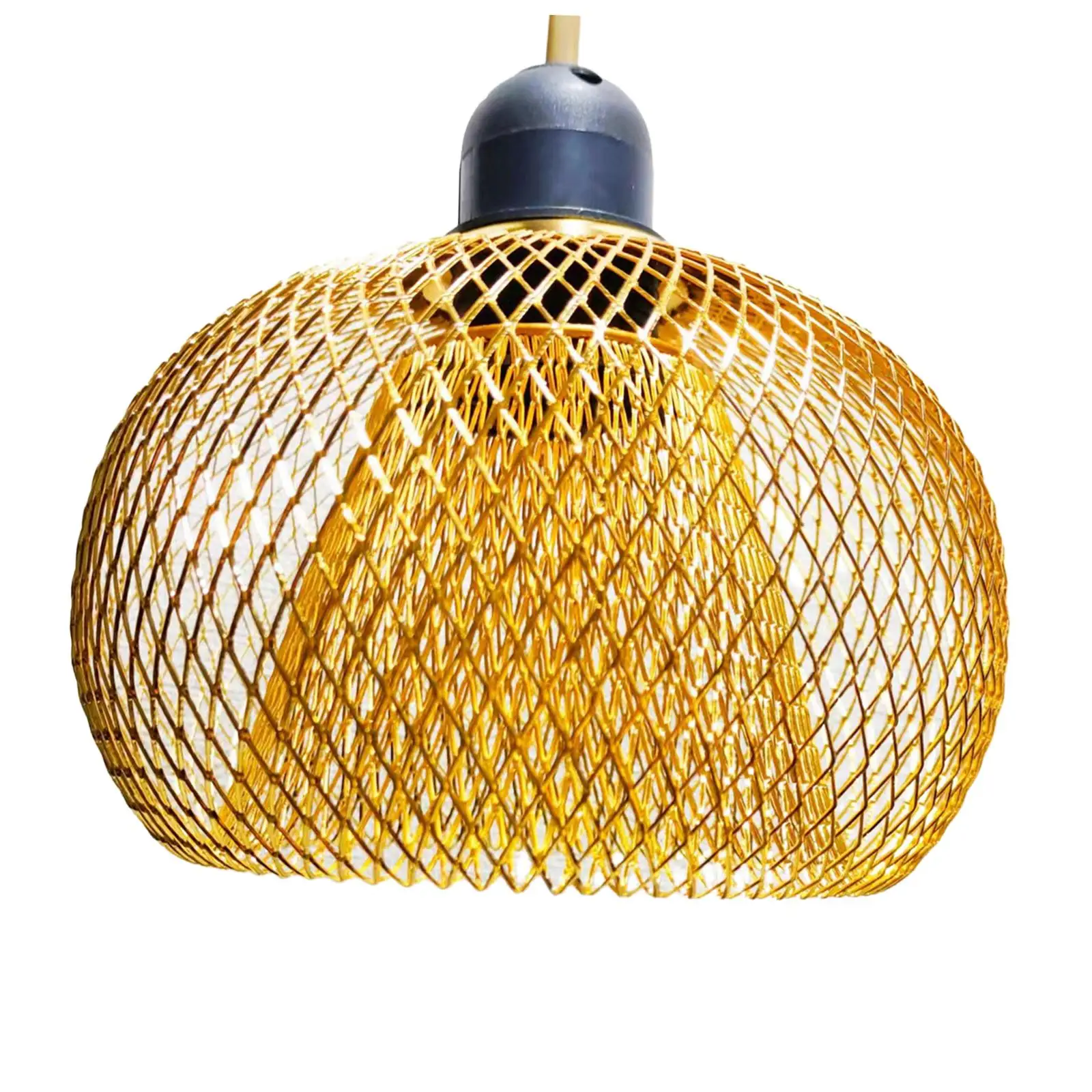 Metal Wire Pendant Lamp Shade Hollow Out Retro Cage Guard Lampshade for Dining