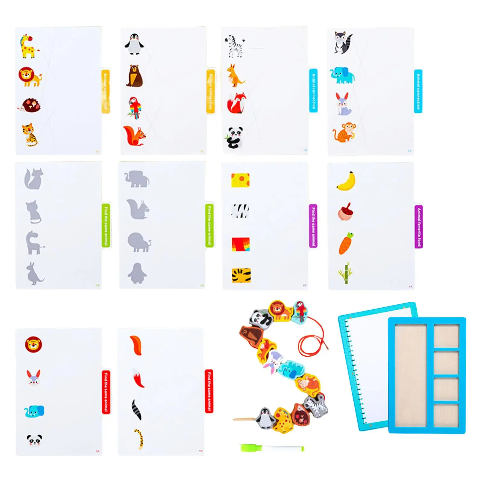 Wooden memory Game Drawing Board Matching Game Lacing Beads Memory Matching Games for Birthday Counting Learning Gift