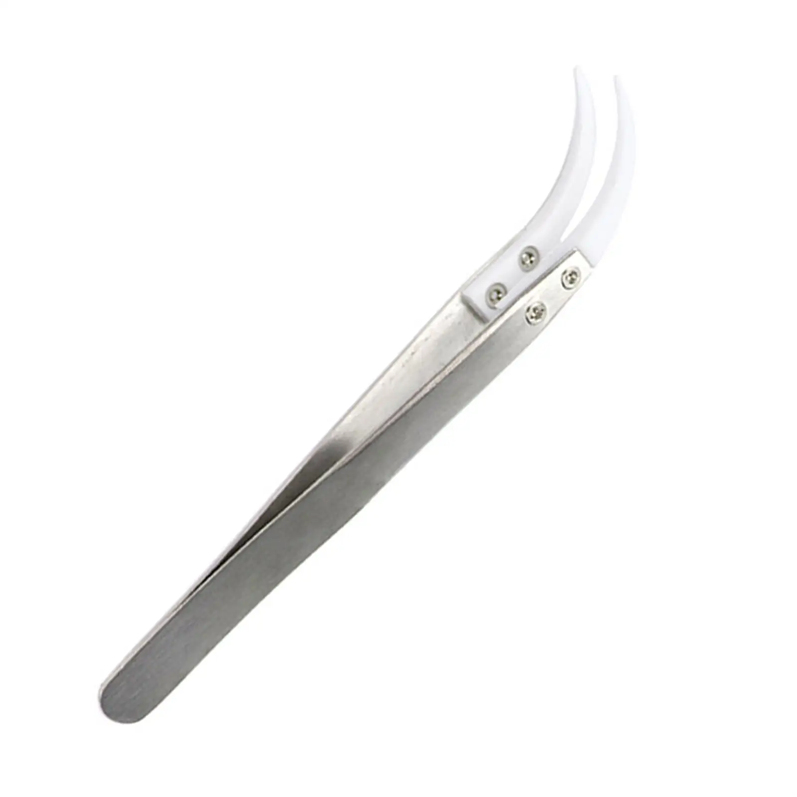 Ceramic Tweezer Anti-Corrosion Non-Conductive Anti-Magnetic Small Bend Heat Resistant Pointed 12.5cm Nipper Plier for Beauty