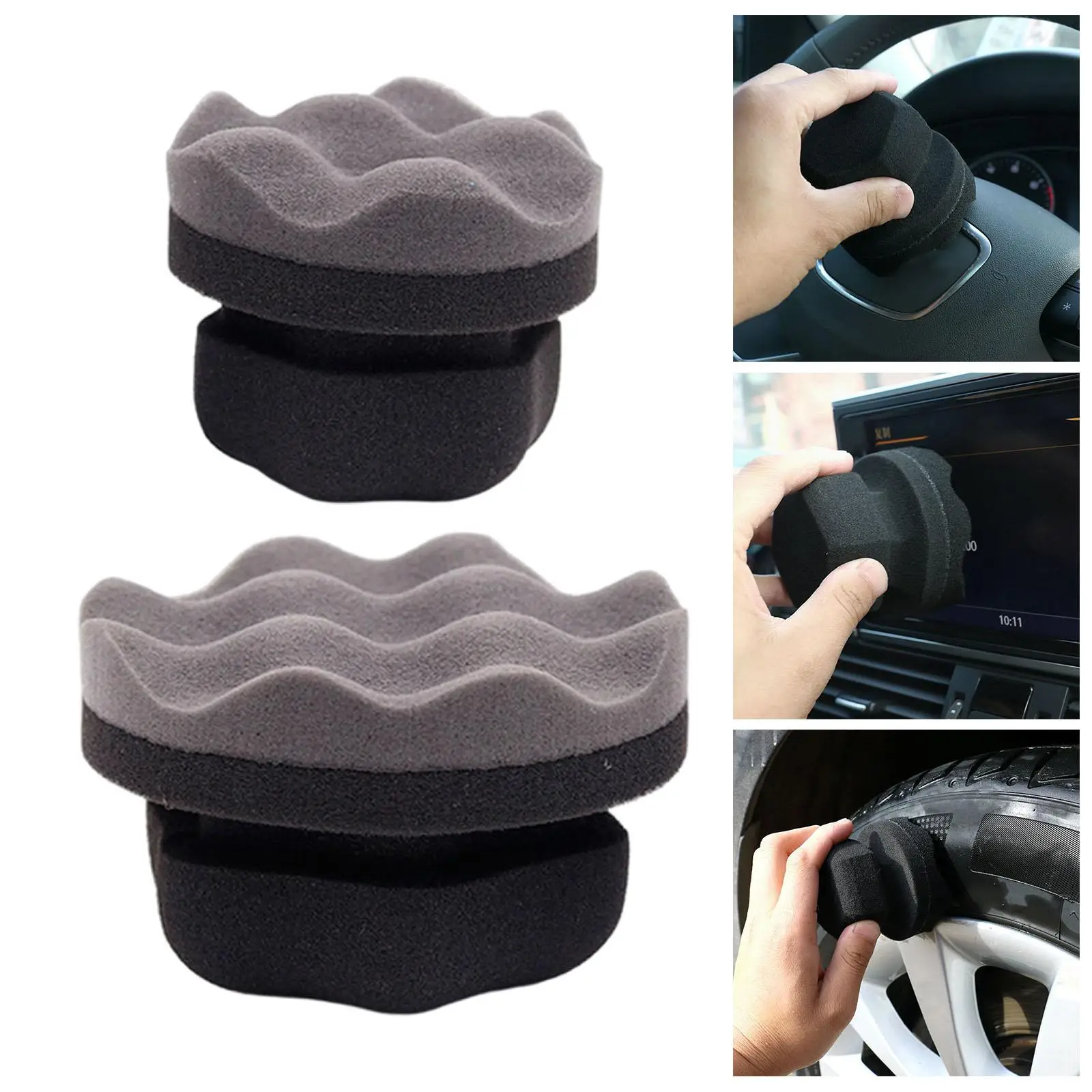 1PC Auto Waxing Pads Buffing Pad Foam Backing Pad Set Manual Applicator Car Polisher Kits Wheel Soft for Sealing Glaze Drill Car
