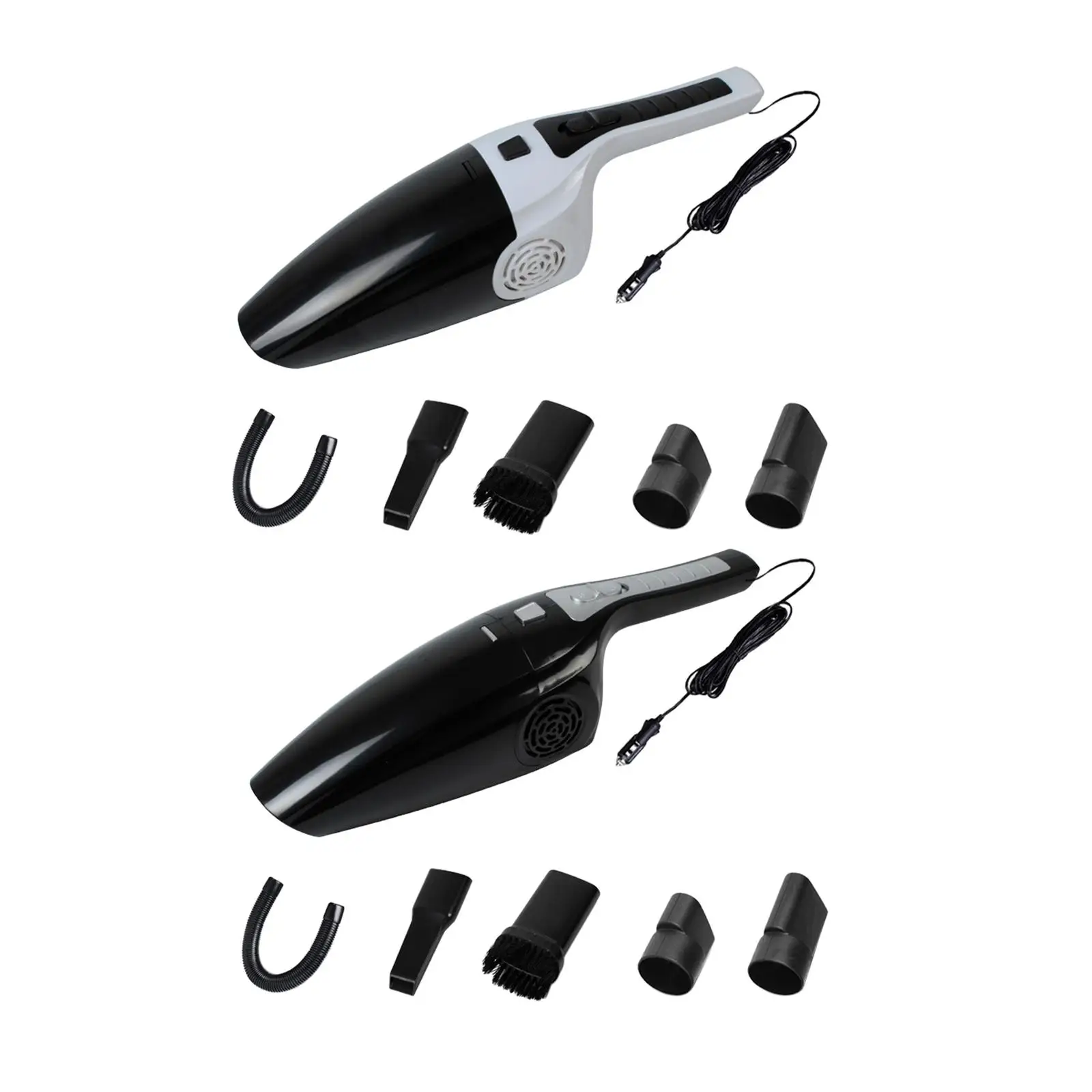 12V Wired Car Vacuum Cleaner with 5 Attachments Handheld Small Strong Suction Wet and  Use Lightweight Auto Accessories
