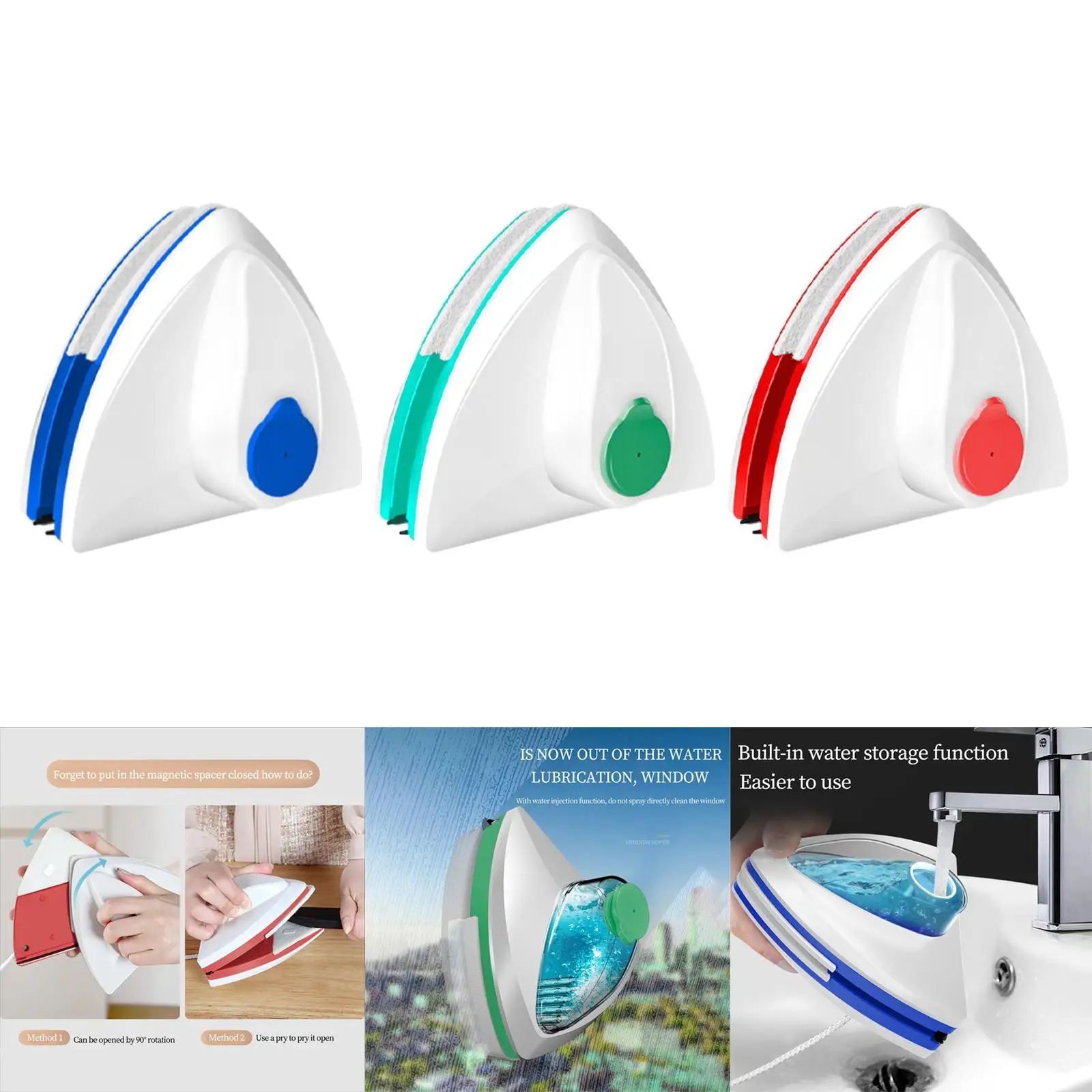 Magnetic Window Cleaner Cleaning Tool Handheld Rotatable Snap Surface Cleaning Anti Falling for Home Household Mirrors