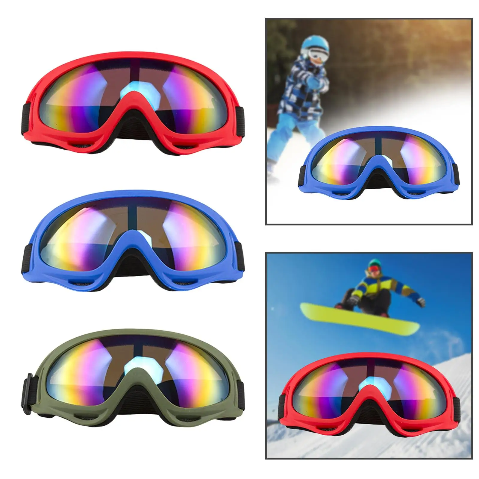 Outdoor Sports Ski Goggles with Adjustable Strap Windproof for Adult Skating
