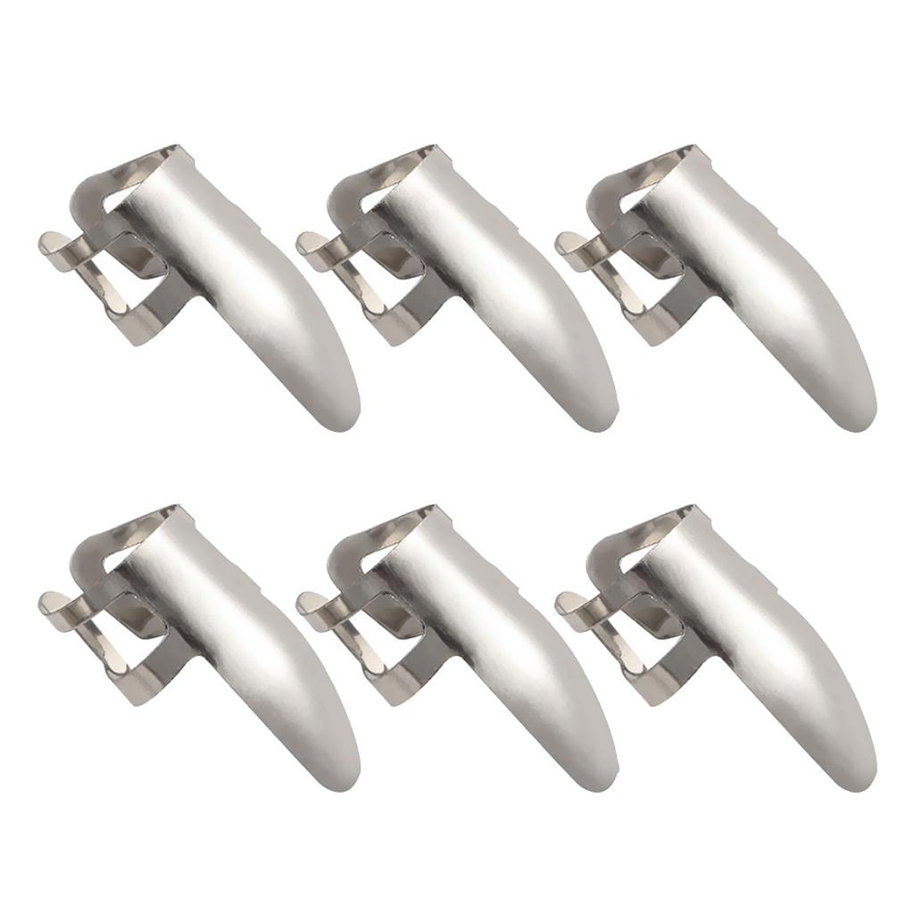 6x Finger Stainless Steel Plectrums Guitar Banjo Ukulele Picks Plectrums Set