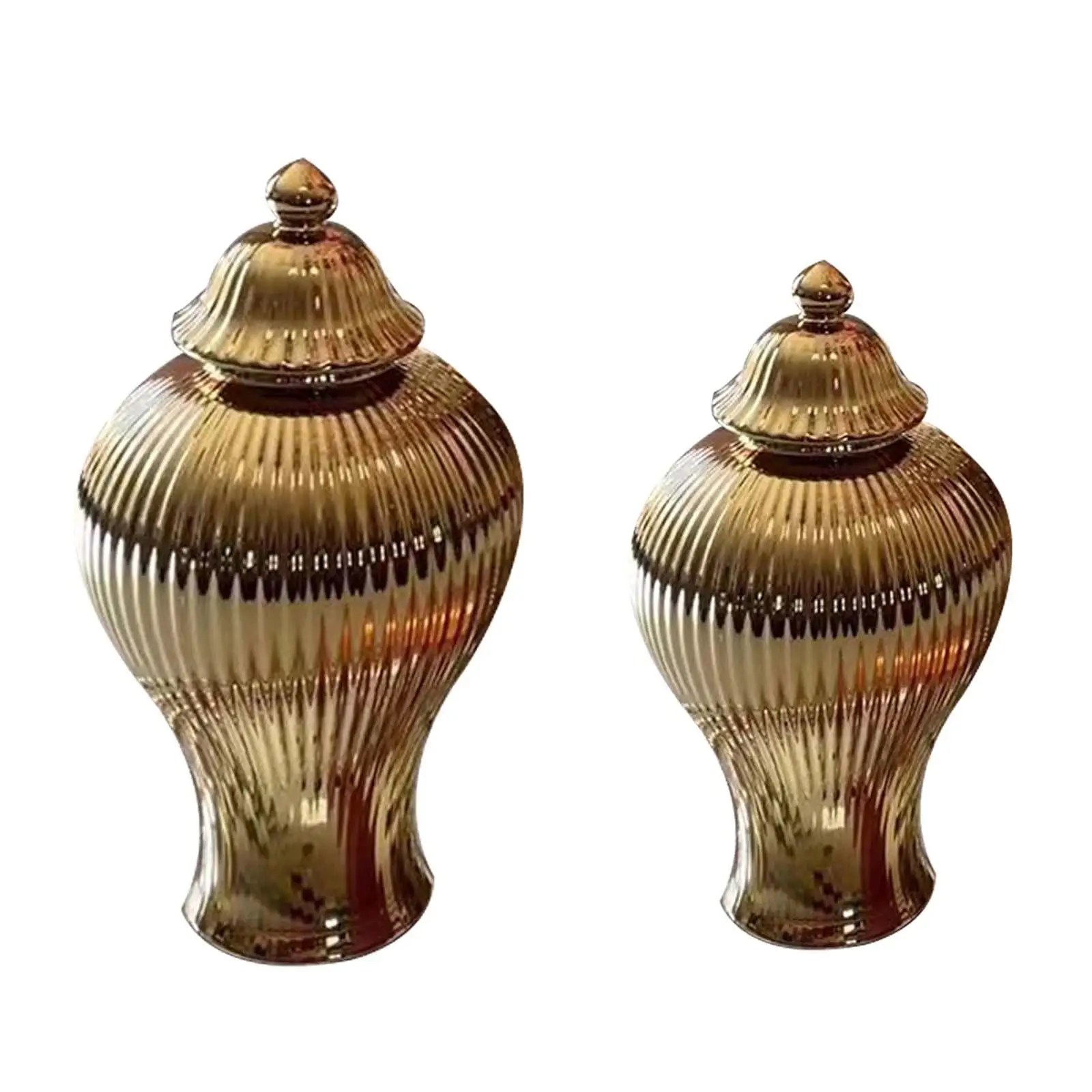 Modern Ceramic Flower Jar Decorative Jar Ginger Jar with Lid Temple Jar for Centerpiece Party Holiday Gifts