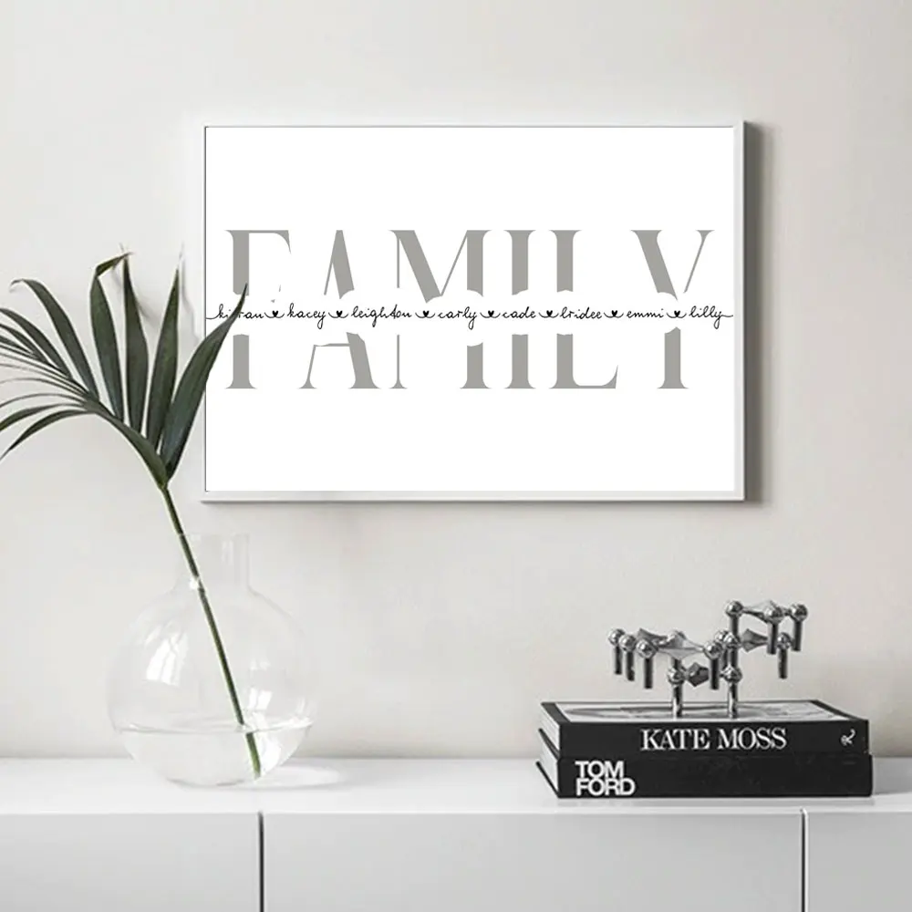 Family Name Personalized Poster Custom Gift Canvas Painting alphabet Art Print Nordic Wall Picture Minimalist Living Room Decor