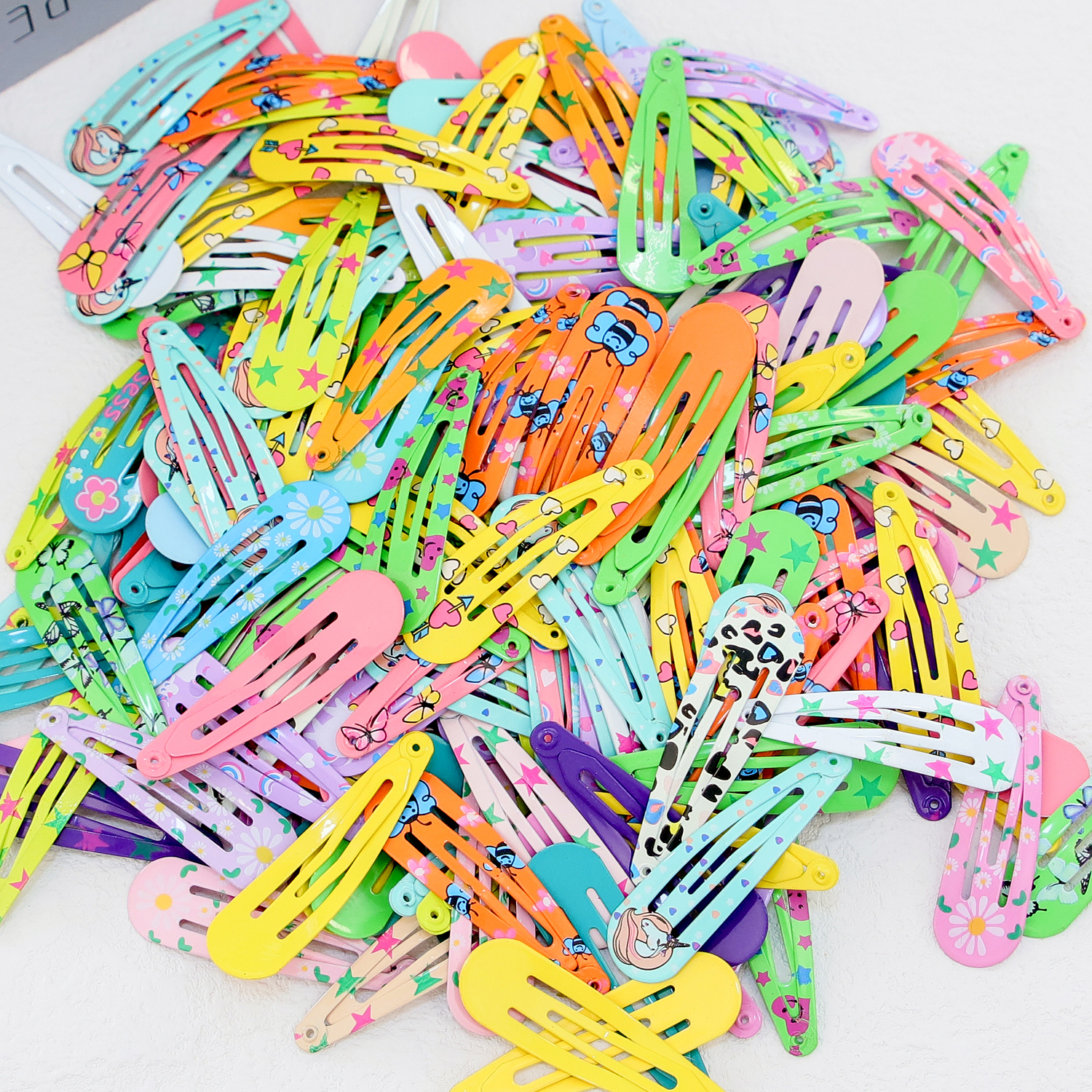 10/20/30pcs Cute Candy Colors Print Star Hairpins BB Clips Girls Children Hair Clip Pin Barrette Hair Accessories Women Kids