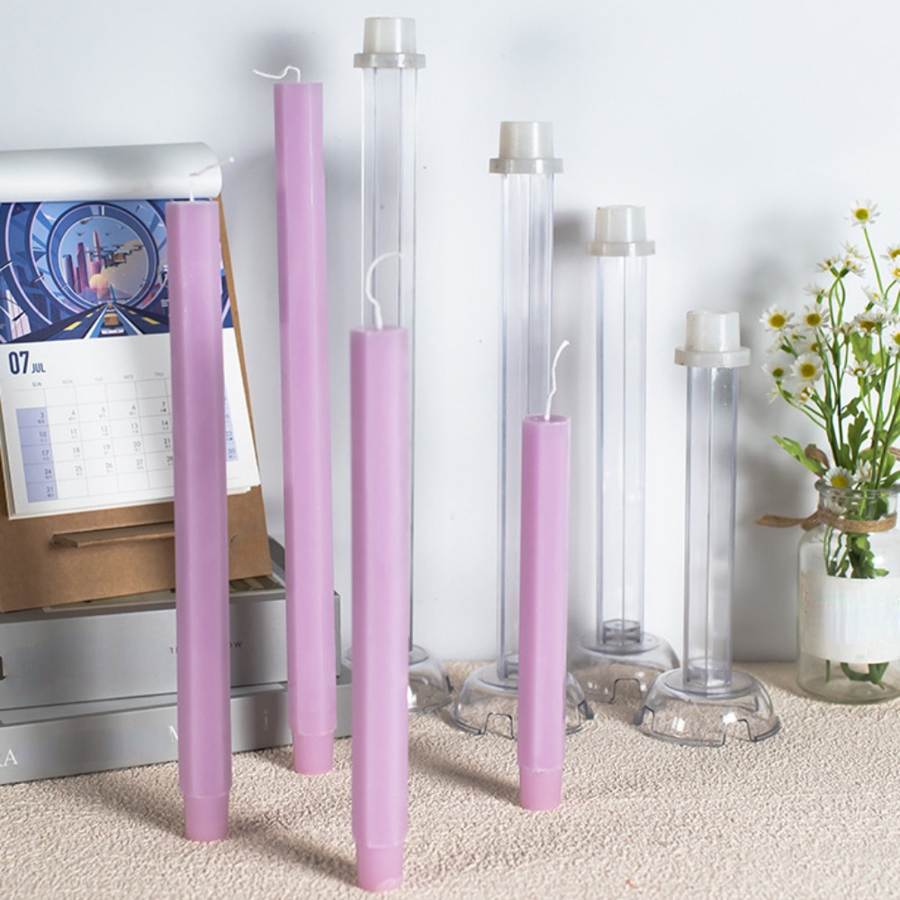 Description Picture 4 of itemHexagon Stripe Pole Acrylic Candle Mold Pointed Long Rod Making Set Geometry Candlestick Plastic Mould Home Party Art Decor Gift