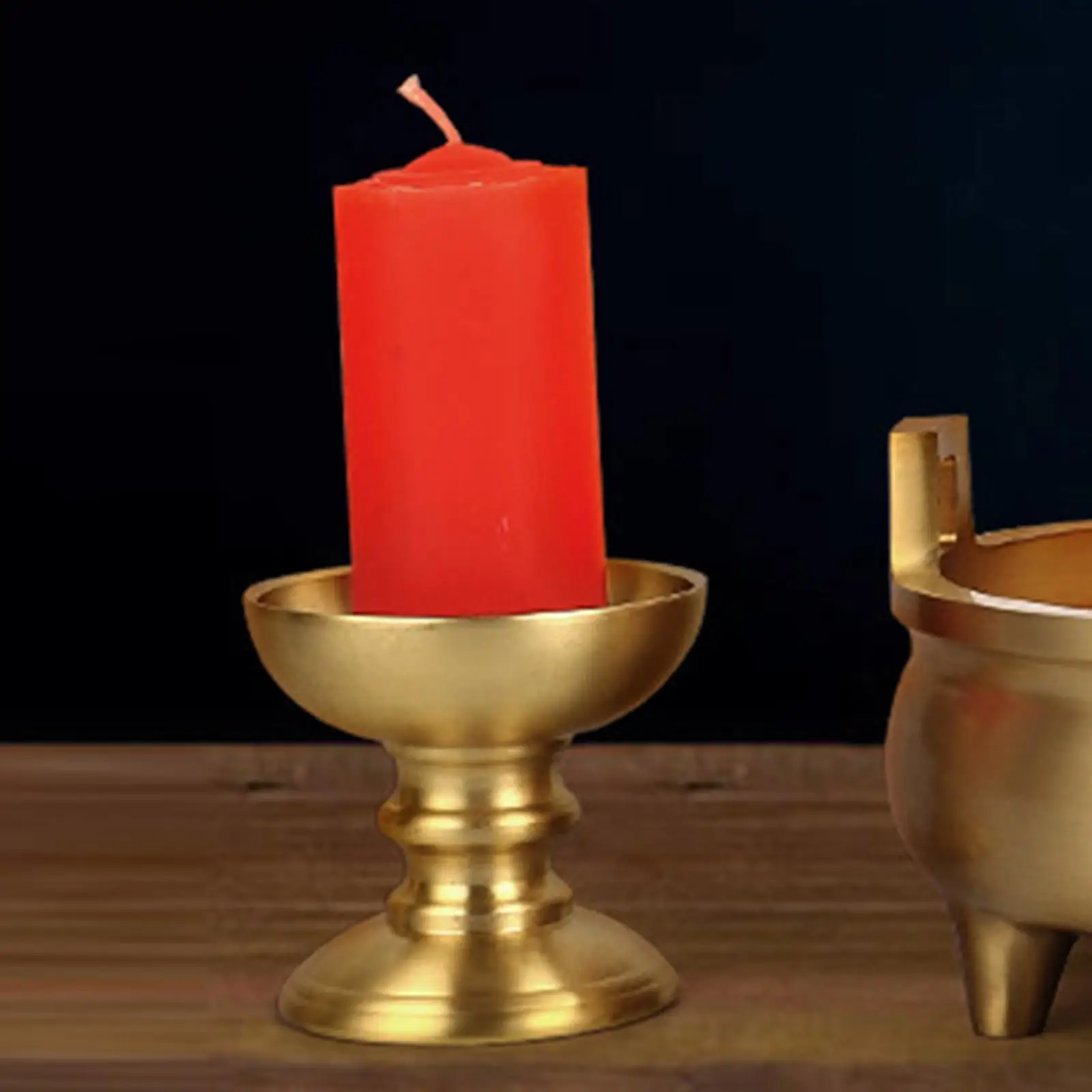 Height 5.9cm Copper Tea Light Candle Holder Decorative Candlestick Accessory