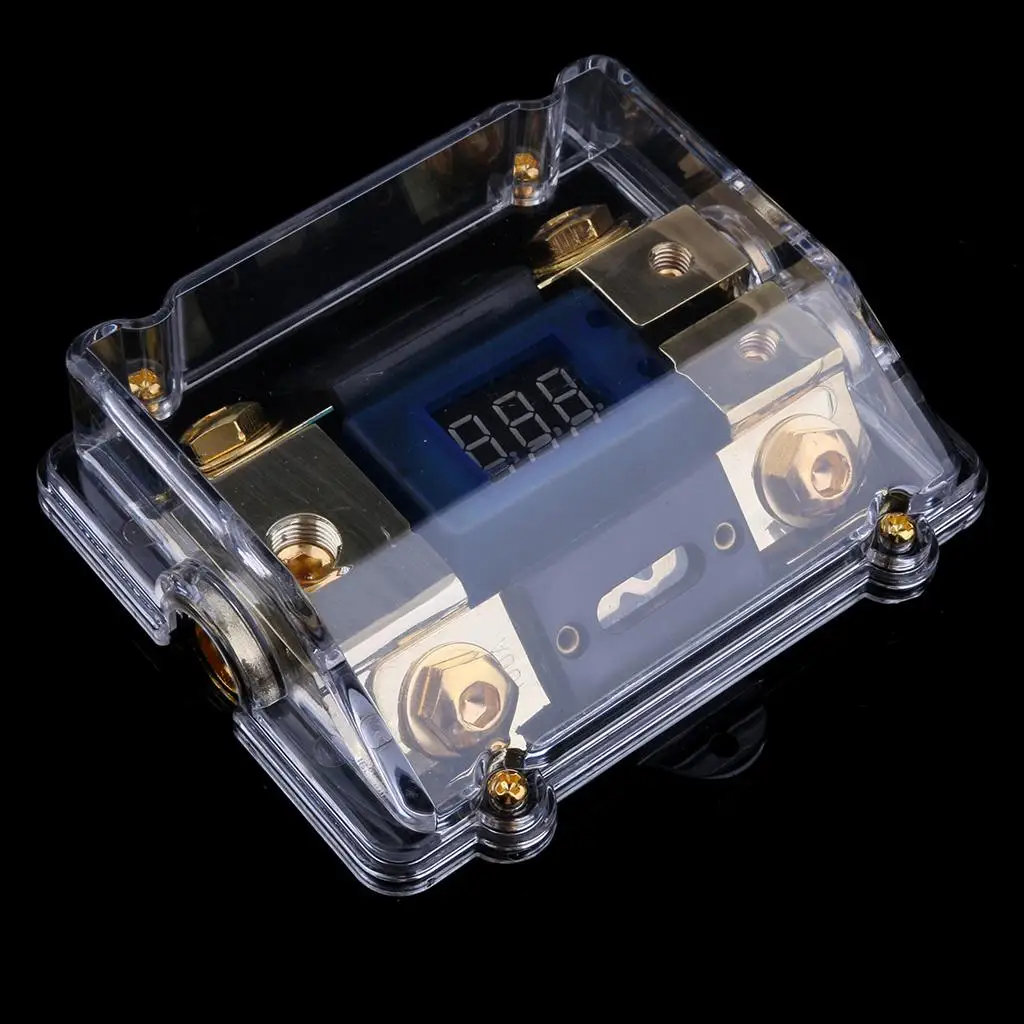 Portable 100A   Digital Fuse Holder Blocks Gold Plate for
