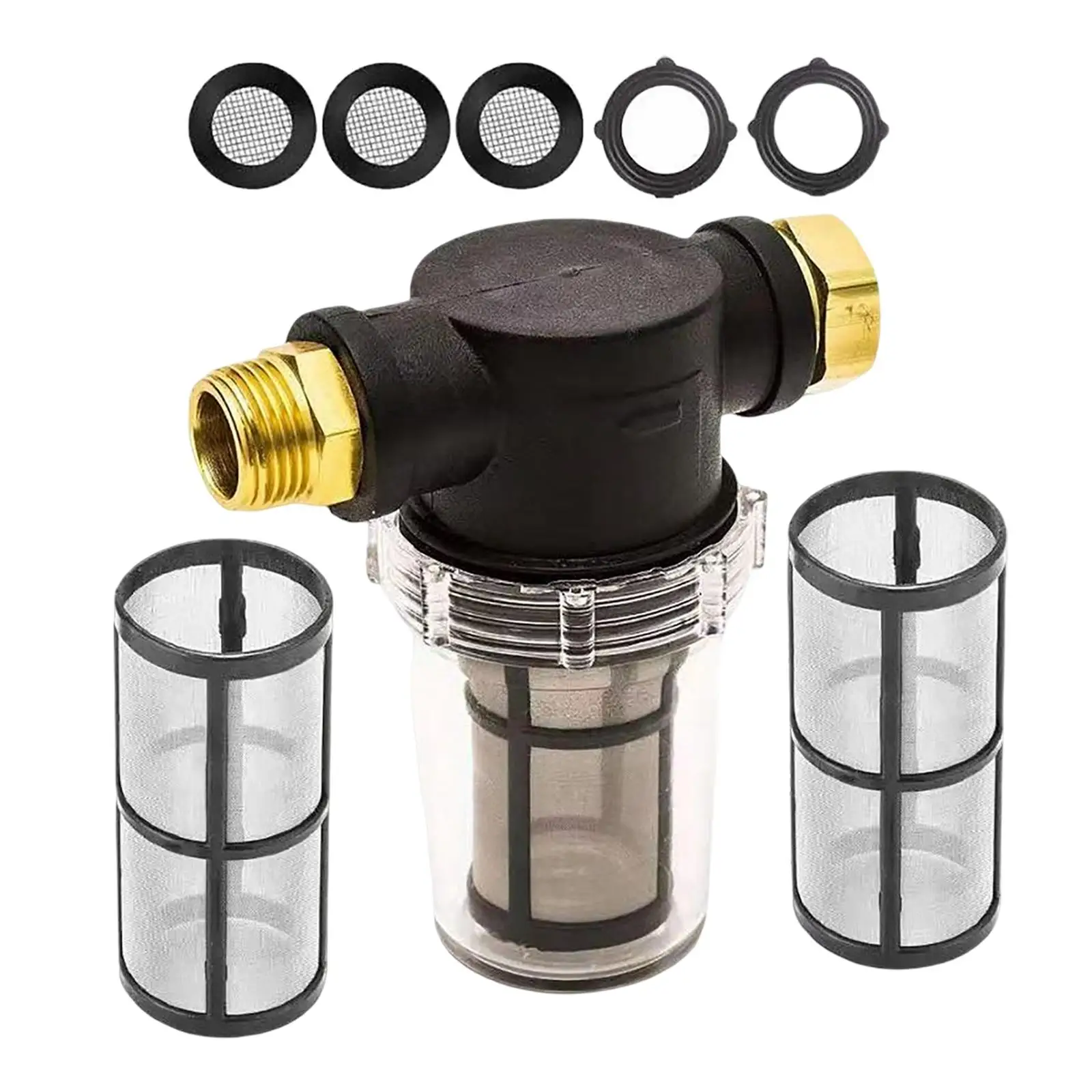 Sediment Filter Attachment for Pressure Washer Inline Filter for Sediment Outdoor Gardening Inlet Water for Water Hose Car Wash