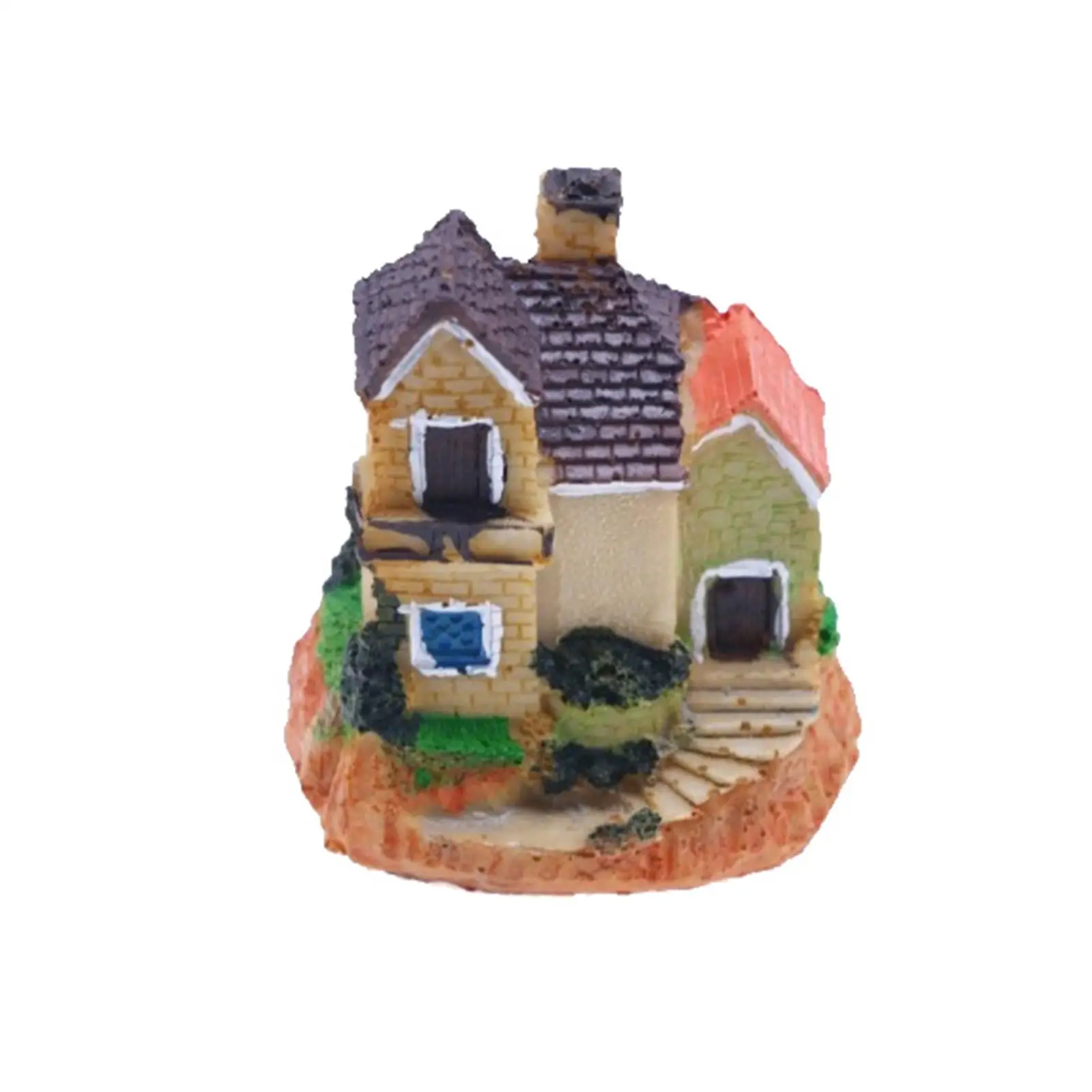 Mini Fairy Garden House Micro Landscape Miniature House Dollhouse Ornament Resin Mini Villa House for Decorations Birthday Gift