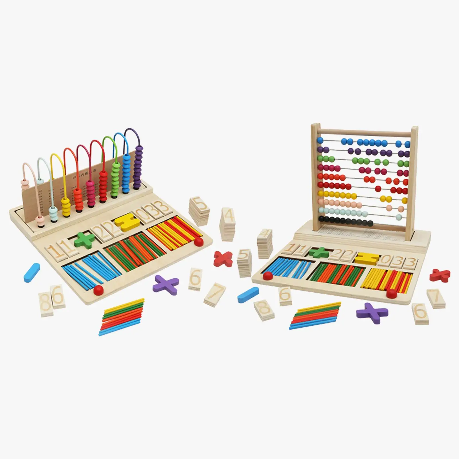 Montessori Math Toy Math Teaching Aids Addition Subtraction Colorful Beads Counting Toys for Girls Children Kids Holiday Gifts