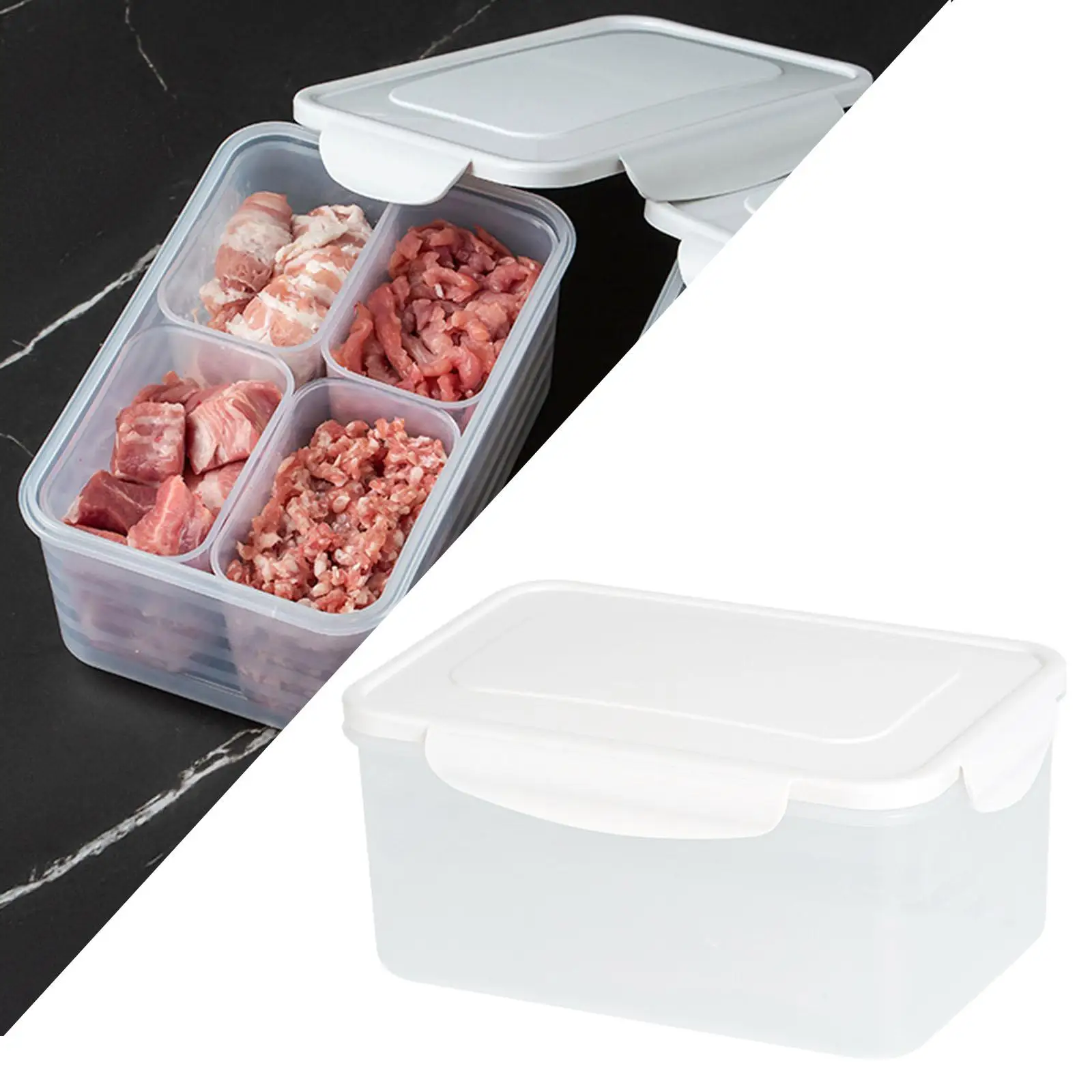 Household Food Storage Organizer Multipurpose with Lid Refrigerator Bins Leakproof for Drawer Fridge Shelves Pantry Cabinets