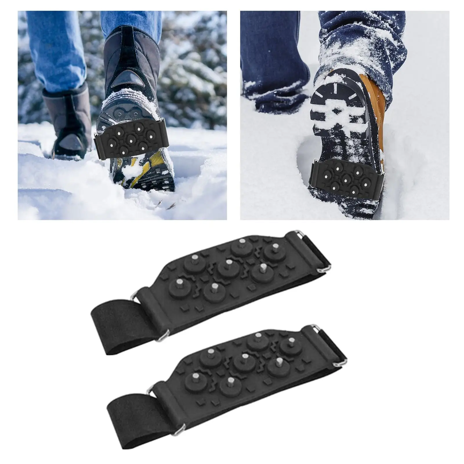 Universal Traction Cleats Crampons Durable Footwear Anti Slip Spikes Grips Non Slip Overshoe Ice Grippers for Men Women Climbing