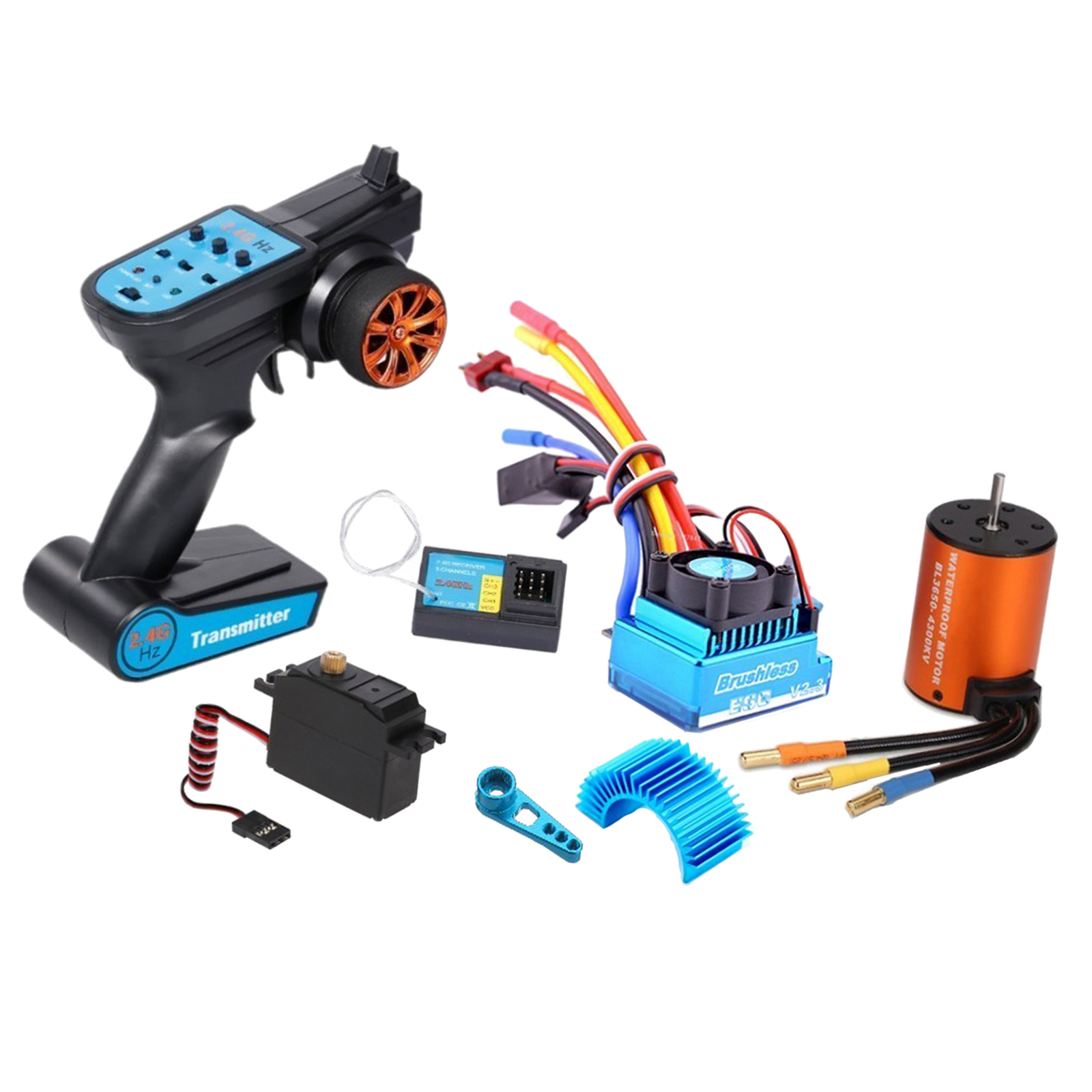 7x 2.4Ghz RC Transmitter Set with Swing Arm Heat Sink for Wltoys 12428 RC