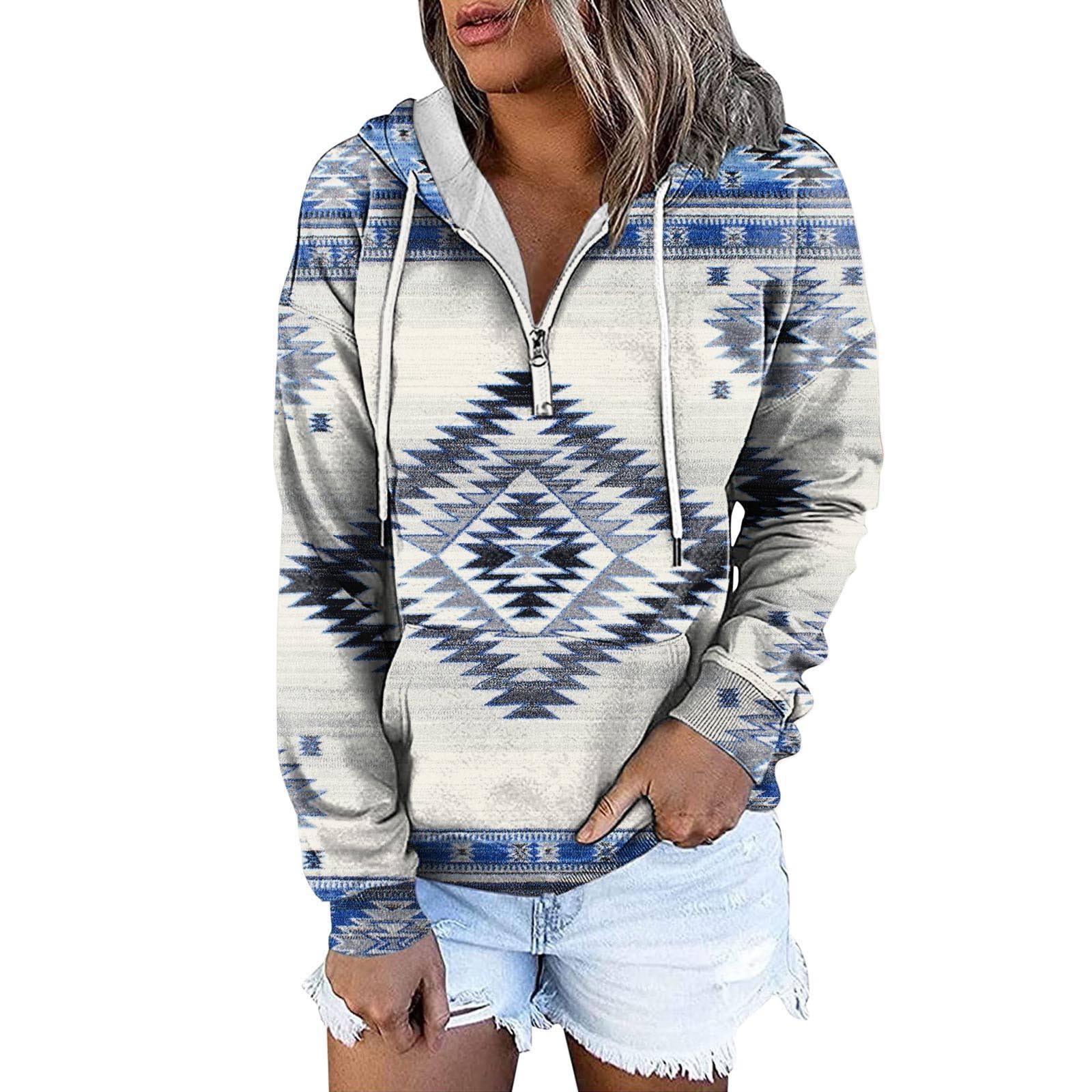 Title 1, Women’S Casual Geometric Horse Print Long Sleev...