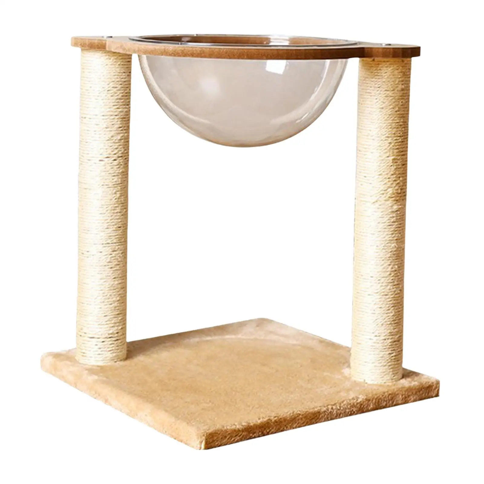 Cat Scratch Post with Bed Plush Perch Activity Centre Kitten Scratcher Sisal Rope Wrapped Scratch Pole Pet Supplies