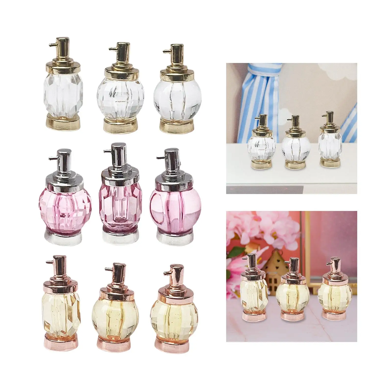 9x Modern Mini 1:12 Scale Doll House Perfume Bottle Model Living Room Scenery Ornaments