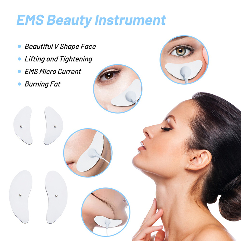 4pcs ems Muskels timulator Elektroden pads für Gesichts lifting Kiefer linie Gesichts massage gerät Zehner Akupunktur digitaler elektronischer Puls – Detail 7