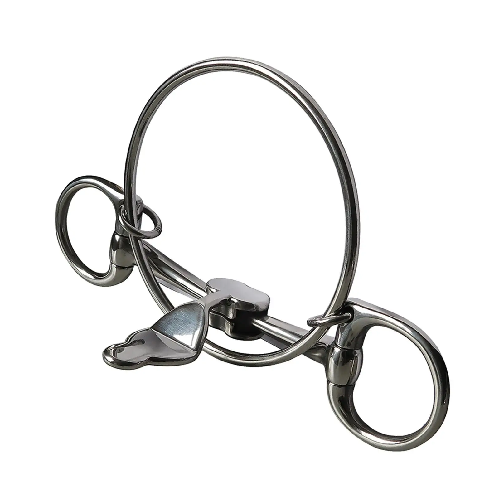 Horse Bit with Curb Hooks Chain Harness Loose Rings Snaffle Stainless Steel Equestrian Supplies Horse Chewing Horse Rings Bit