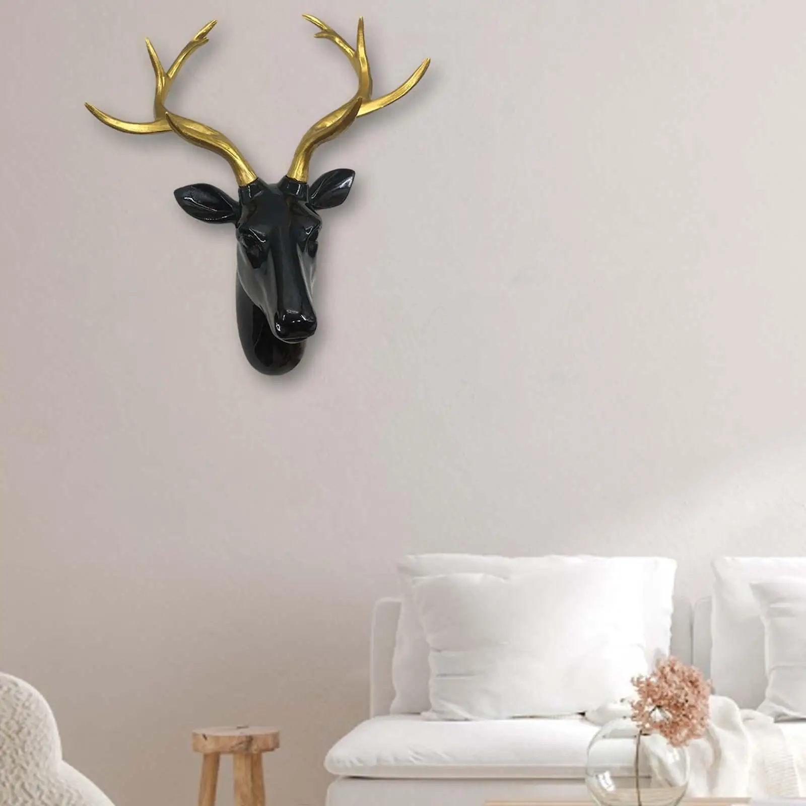 Deer Antler Wall Sculpture Deer Head Wall Decor Realistic Wall Hanging Elk