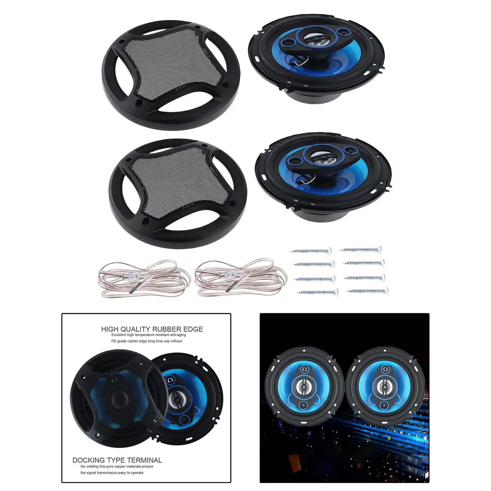 2x Coaxial Speakers Music 130W Vehicle Speaker Outdoor