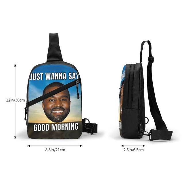 Custom Funny Kanye West Meme Drawstring Backpack Bags Lightweight Rapper  Music Producer Gym Sports Sackpack Sacks for Traveling