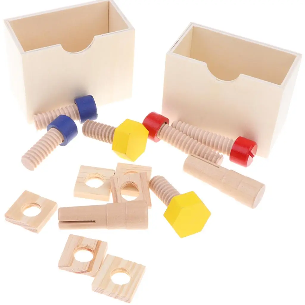 Wooden Tool Box Set Boy Gift Learning Toy Construction Set Pretend Playset