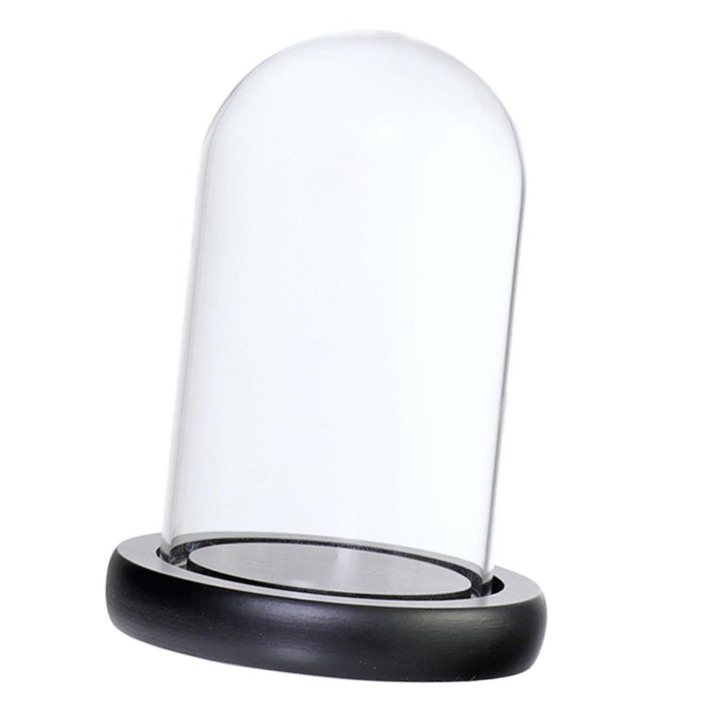 Glass Glass Display Dome Cloche Bell Jar with Wooden Base DIY Decoration Garden Micro Flower Landscape Bottle Holder Home Decor