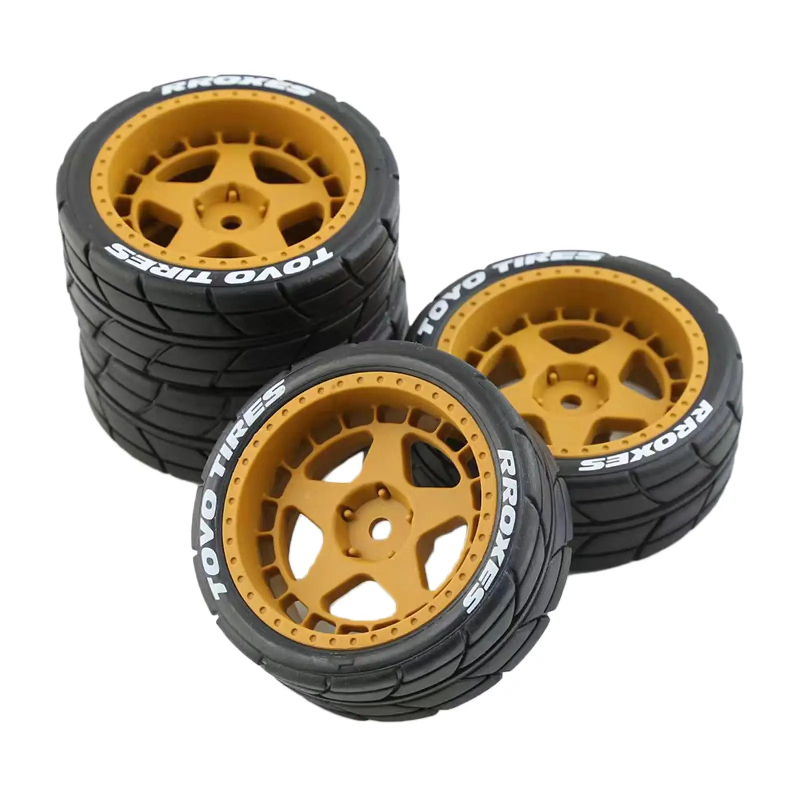 4 Pieces Rubber  Tires for HPI 1:10  Road Touring Car Spare 