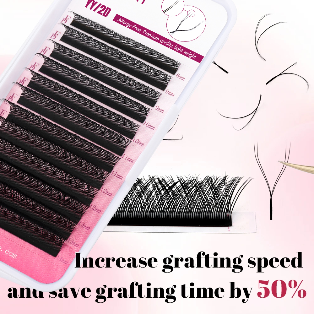 Best of Fadvan YY Shape Eyelashes Extension 2D / 3D Soft Faux Mink Eyelash Premade Fan Lashes Extension Split Tip Makeup Supplies Cilios Y Reviews & Tips - Image 5