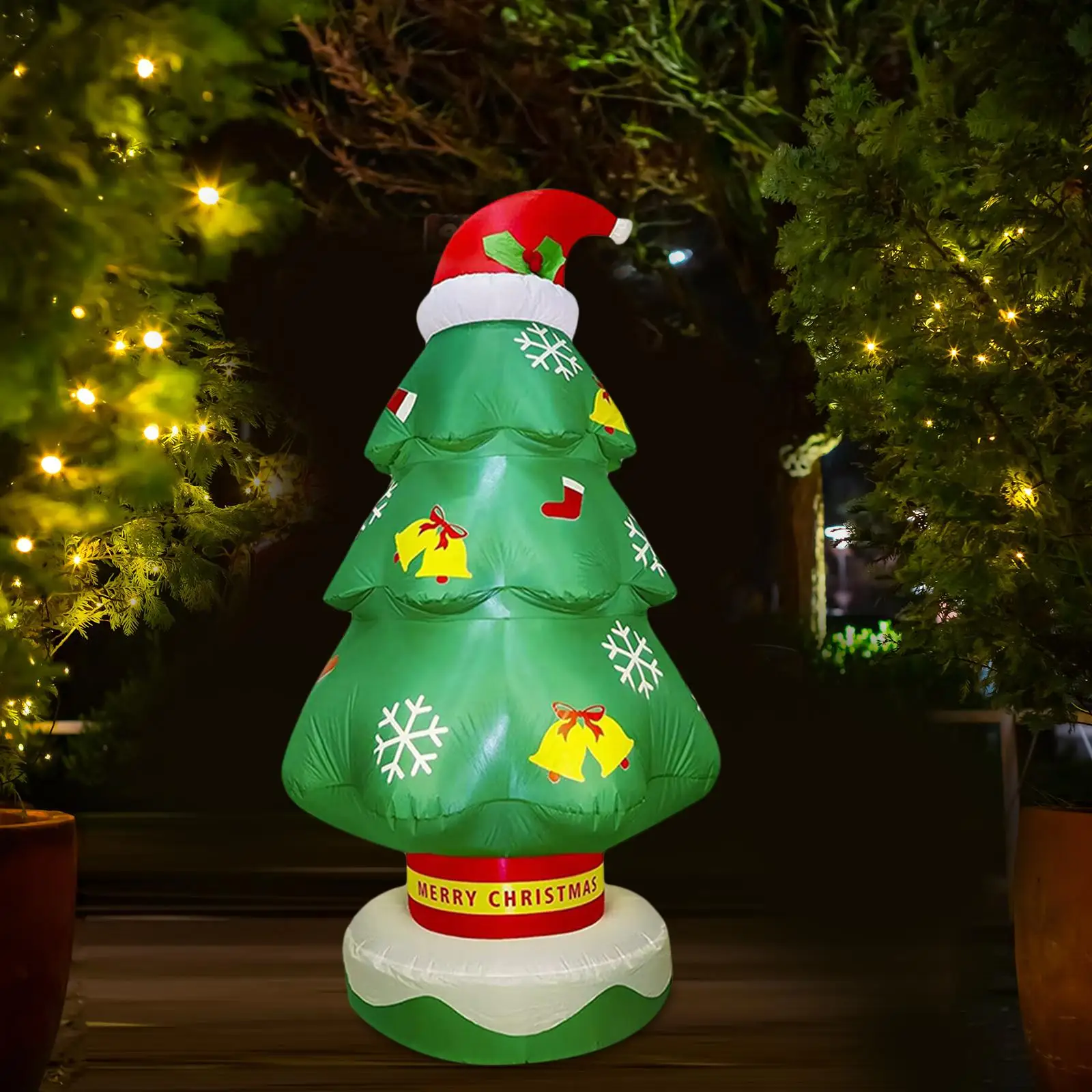 7ft Inflatable Christmas Tree Decoration LED Light up Luminous Toy Xmas Tree for Yard Lawn Garden Holiday Party Decor