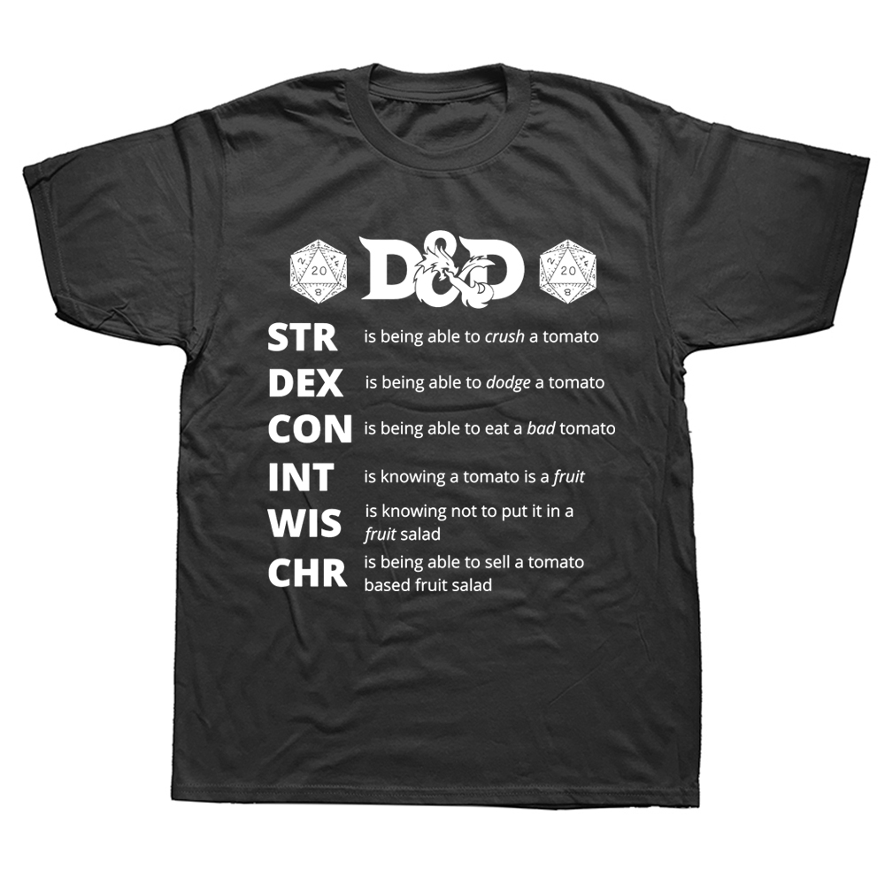 Lustige Hip Hop DND Spiel Streetwear Dungeon Drachen T Shirt Tops Tees Dnd Drachen Würfel Rpg T-Shirt Männer Kleidung Hombre Camiseta – Detail 2