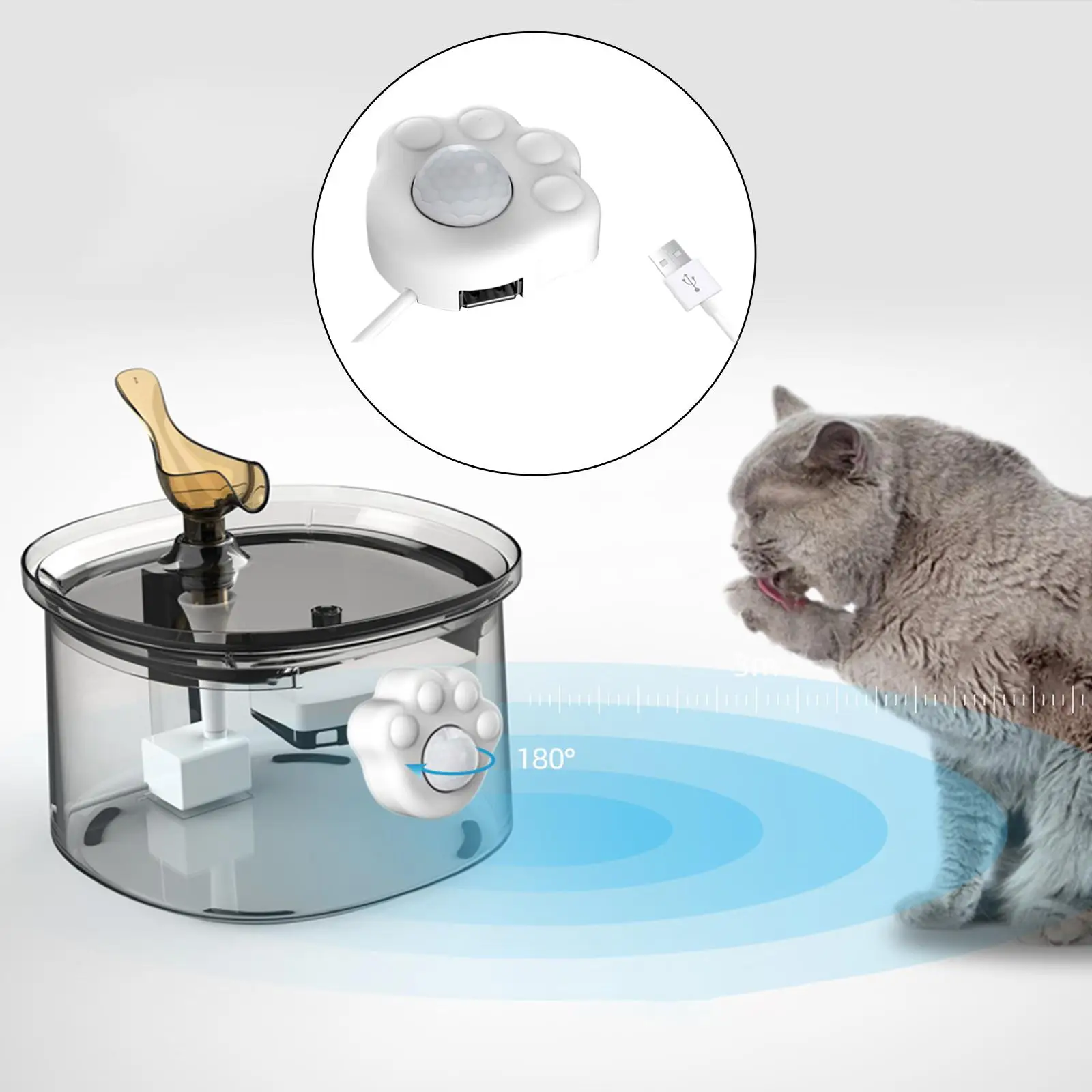 Cat Dog Automatic Start Stop Water Fountain Infrared Sensor Drinking Fountain Pet Water Dispenser Super Energy Saving