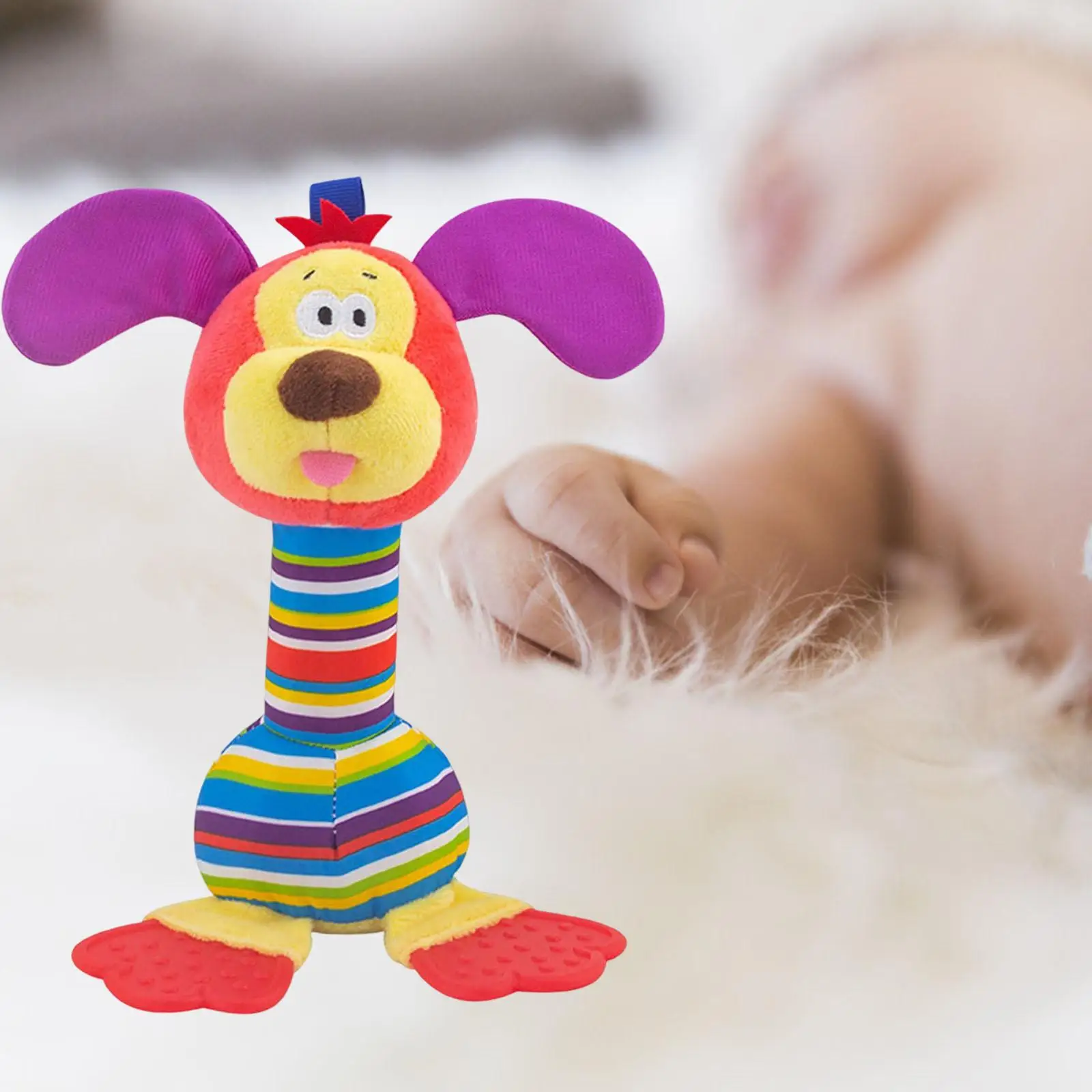 Cute Hand Rattles Squeaker Sticks Early Educational Handbells Developmental Stuffed Hand Grip Toys Infant 3 6 Toddlers