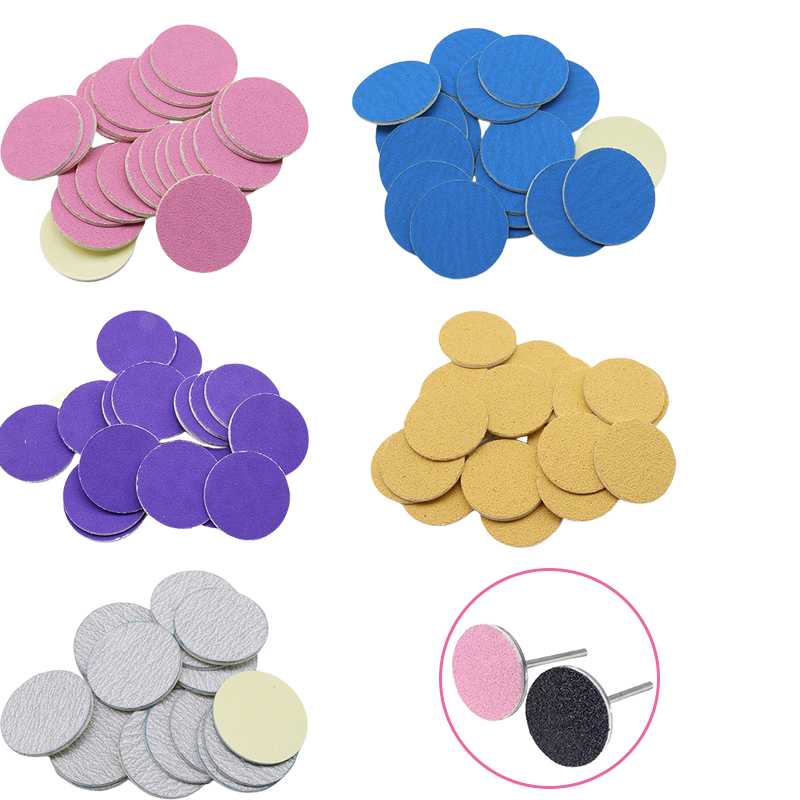 Best of 5 Colors Sanding Paper 50 / pcs Pedicure Foot Care Tools 15mm 20mm 25mm 35mm Nail Drill Bit Disk Disc Salon Calluse Replaceable Reviews & Tips