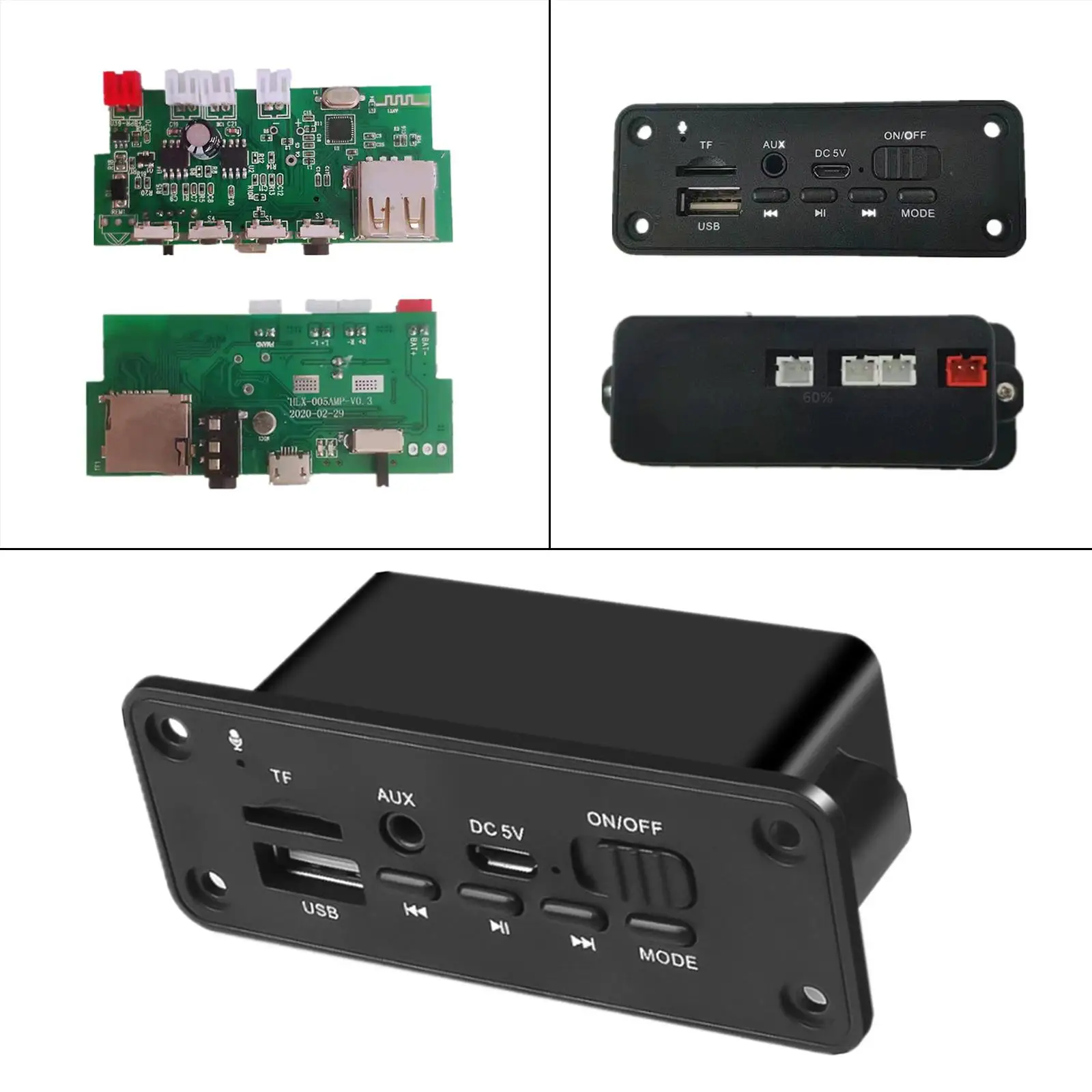 USB Board 5V AUX Input Radio Support MP3 USB TF Card Function