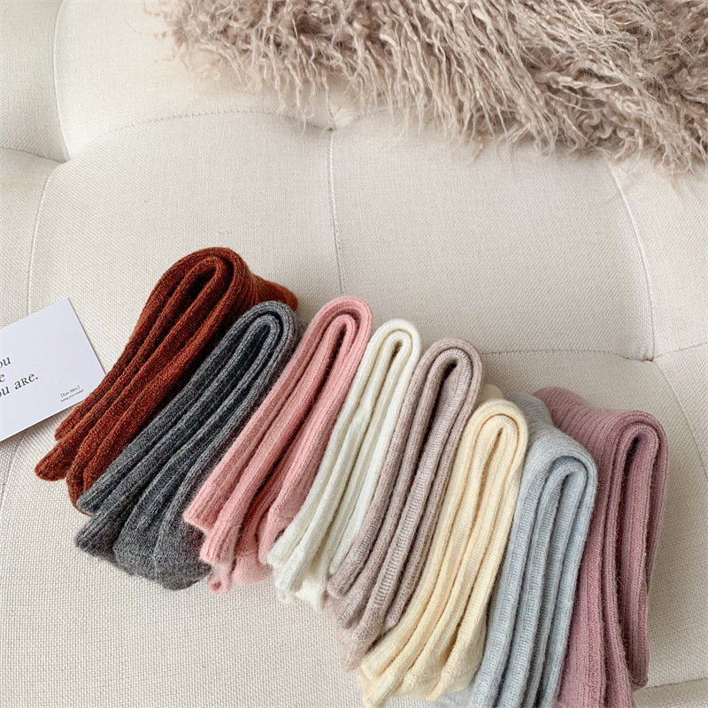 2022 New Winter Thicker Cashmere Wool Women Socks Casual japanese fashion Solid Color Long Sock Girls Thermal Warm Crew Sock