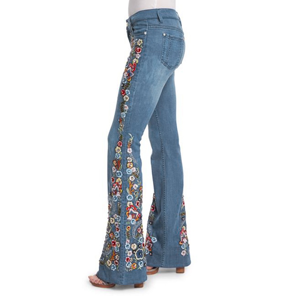 Title 8, Streetwear Jeans Long Pants Denim Embroidery De...